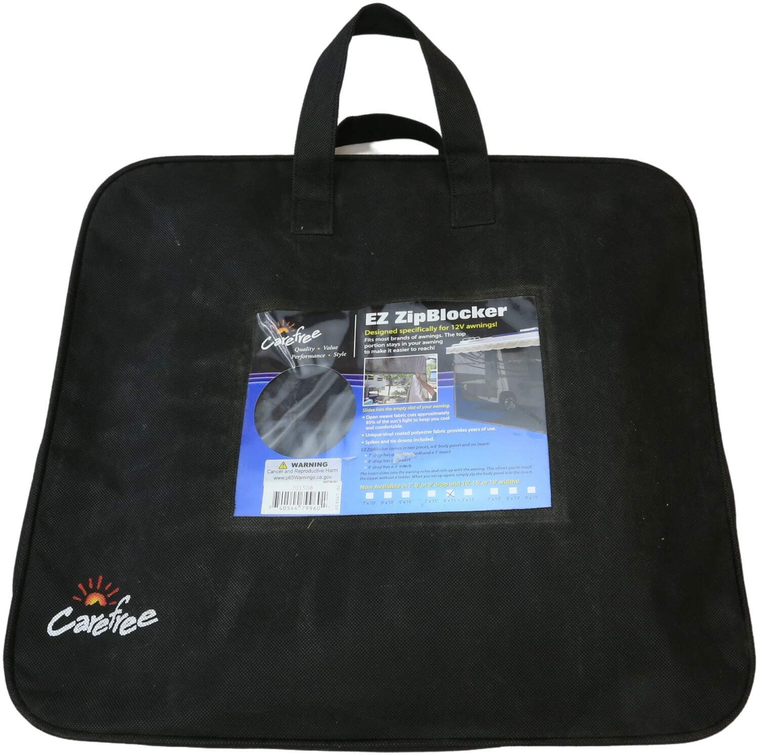 Carefree EZ ZipBlocker Awning Drop Shade | 15 x 8 ft, Black Mesh