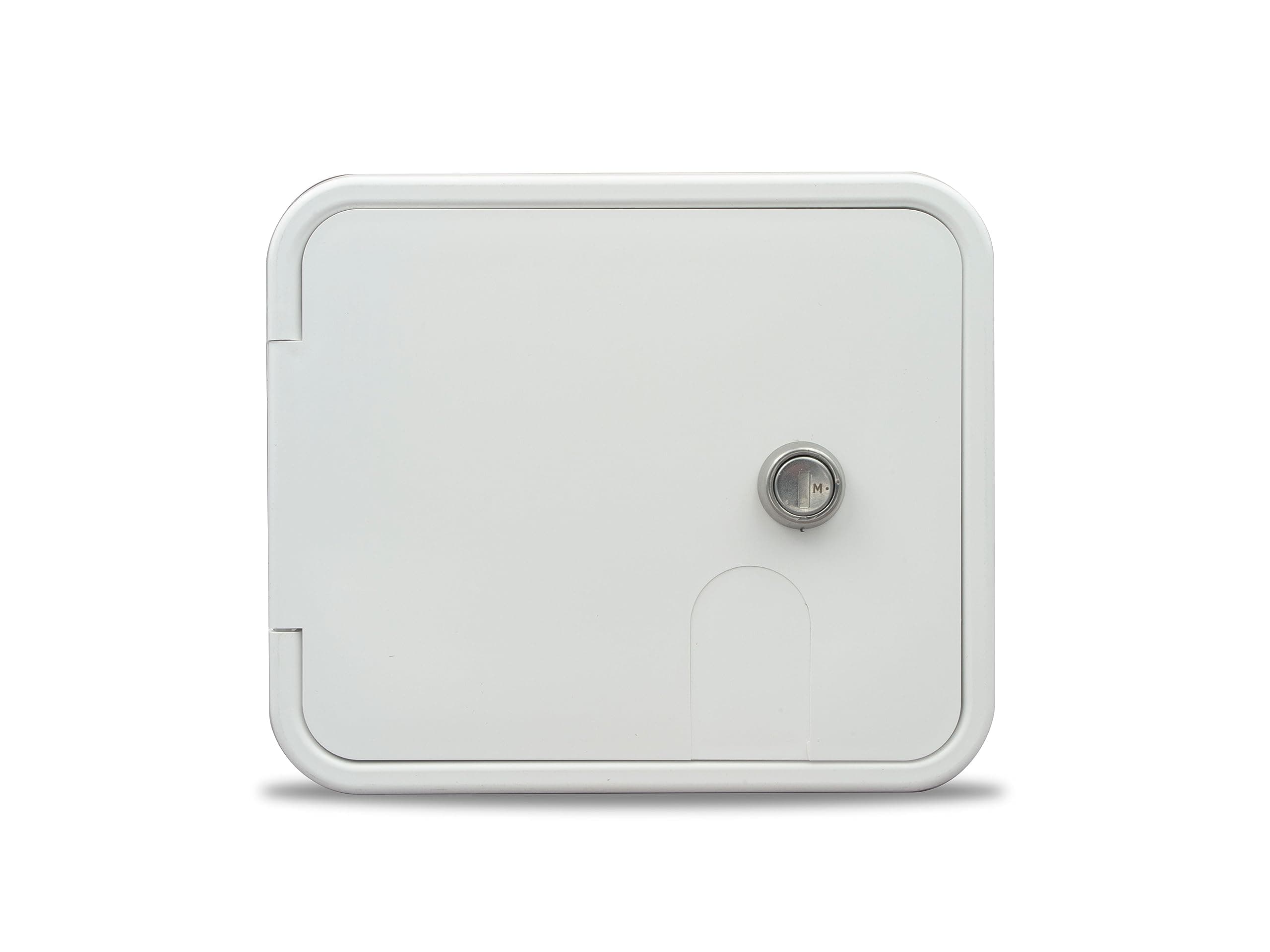 B&B Molders Electric Cable Hatch with Key Lock | Medium 30/50 Amp, Polar White