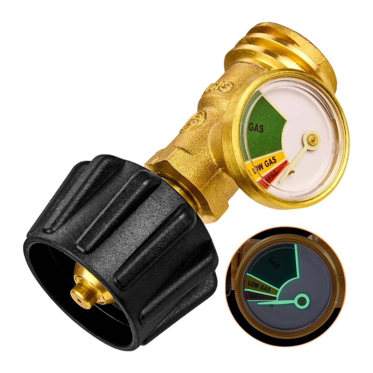 Flame King Propane Tank Gauge & Leak Detector | Glow-in-the-Dark