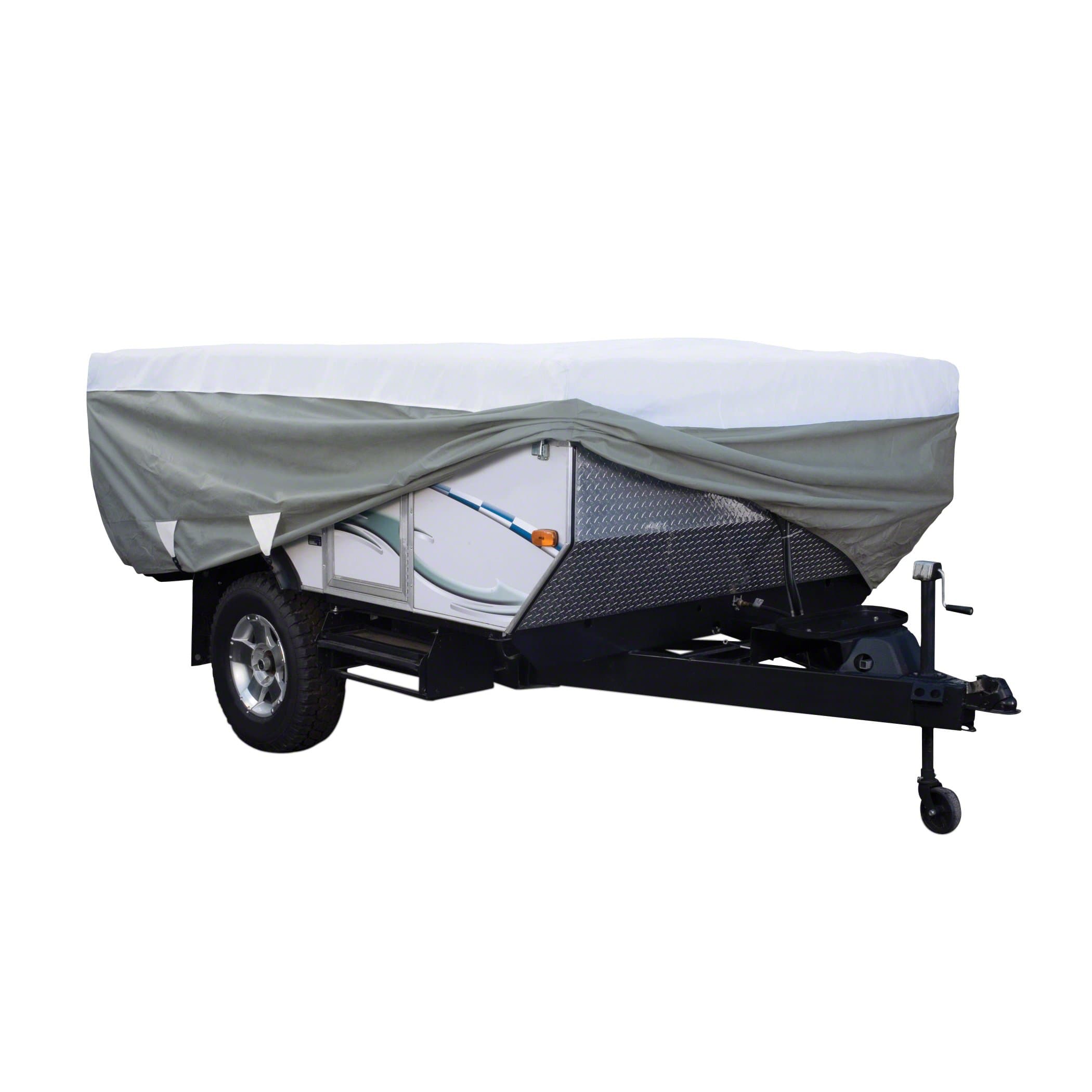 Classic Accessories OverDrive PolyPRO3 Folding Camper Cover | Fits 14'-16' Trailers, Grey/White