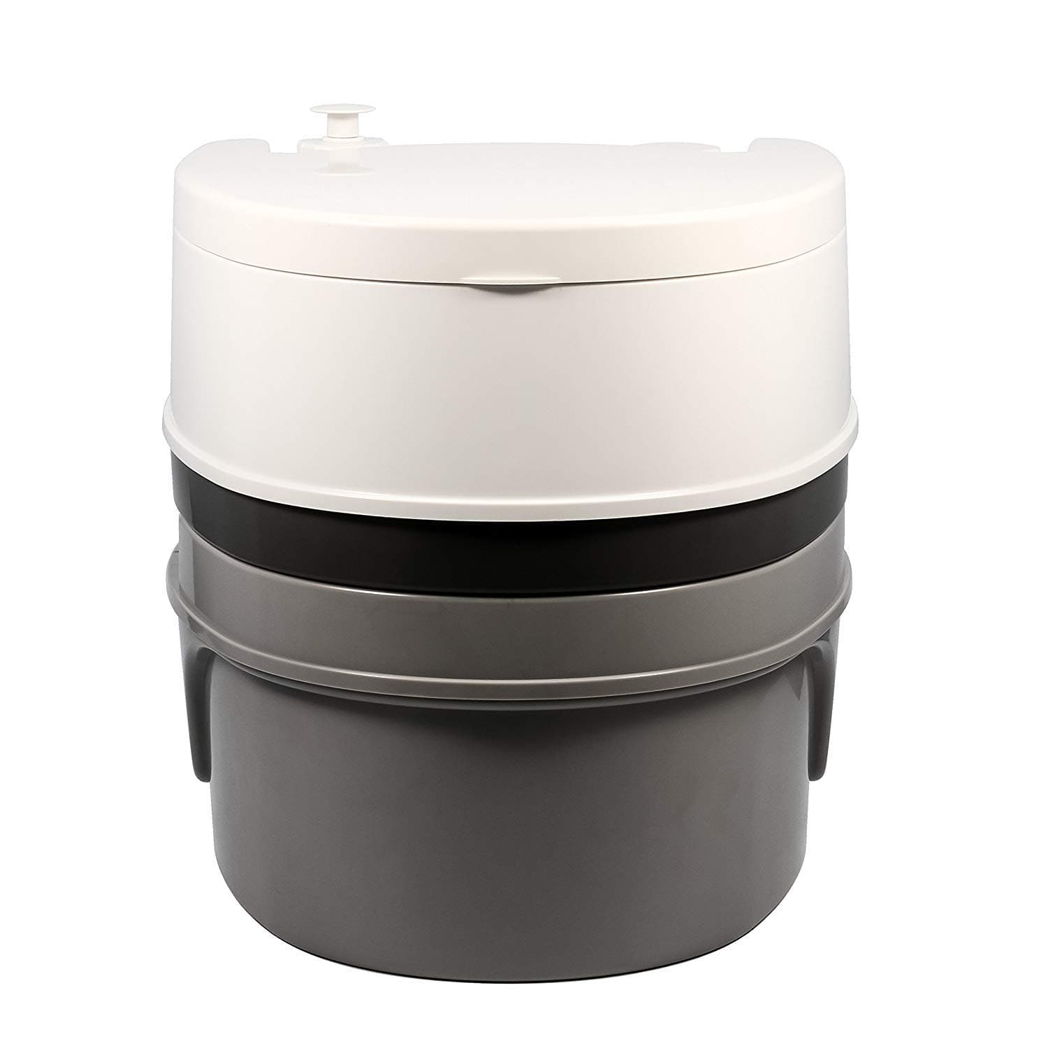 Camco Travel Toilet | 5.3-Gallon Portable Camping Toilet with Pump Flush