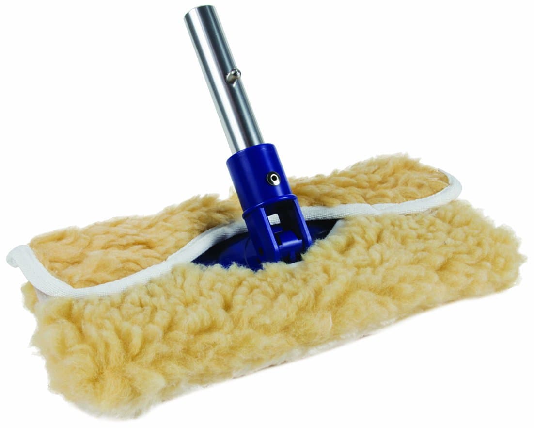 Camco Wash Head Attachment with Pad | Pivoting Head, Hook-and-Loop Pad