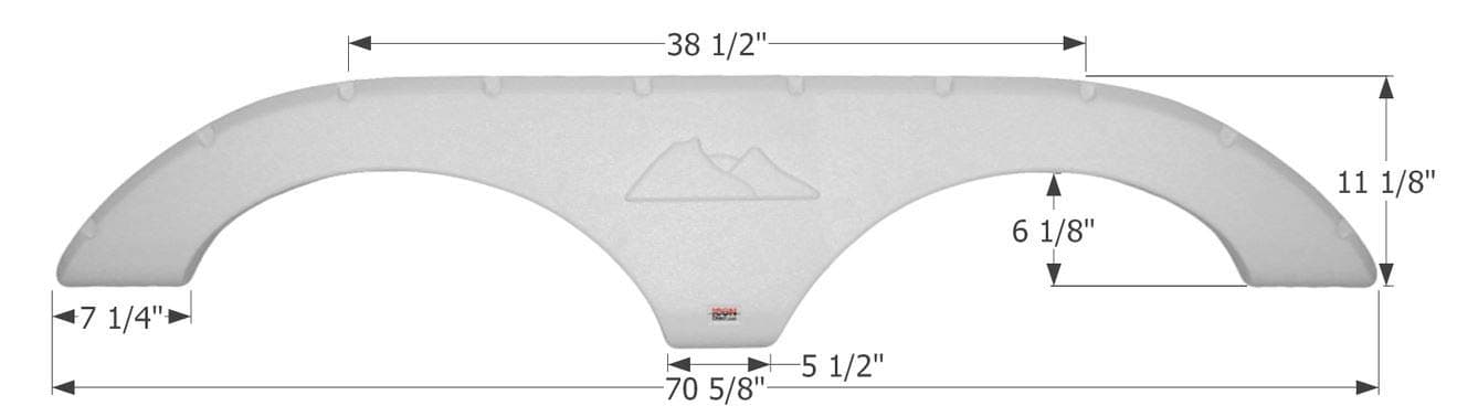 ICON Tandem Axle Fender Skirt FS2293 | Metallic Olive Gray, Keystone Replacement