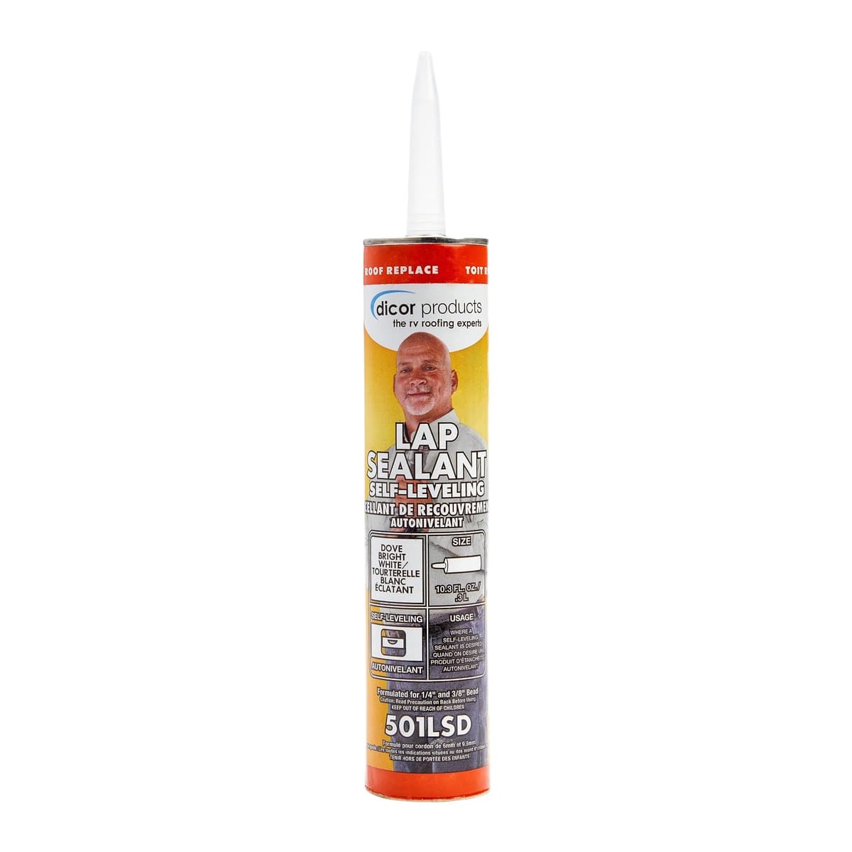 Dicor Self-Leveling Lap Sealant | Dove White, 10.3 oz