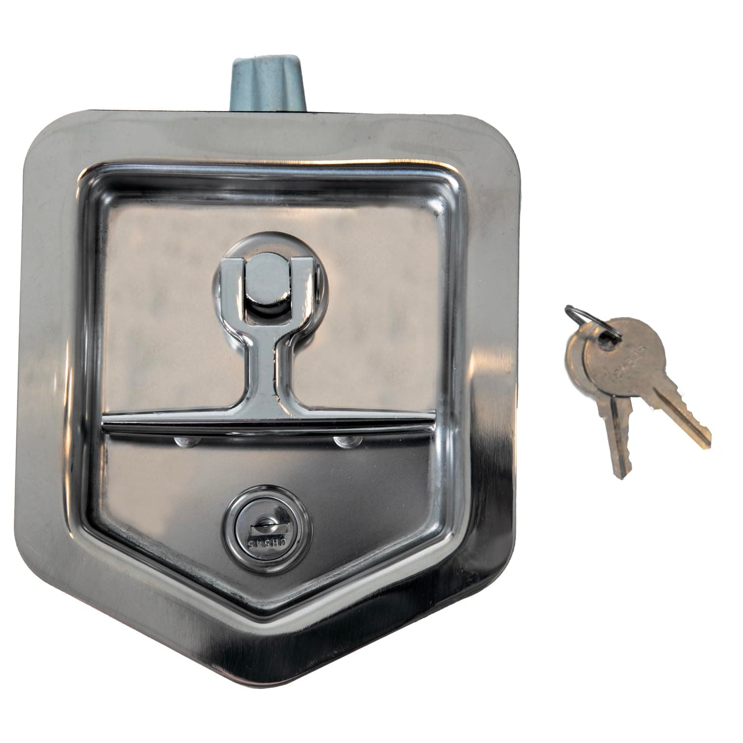 Buyers Products L8816 Folding T-Handle Latch | Stainless Steel, 1-1/4"-2" Adjustable Cam, Keyed