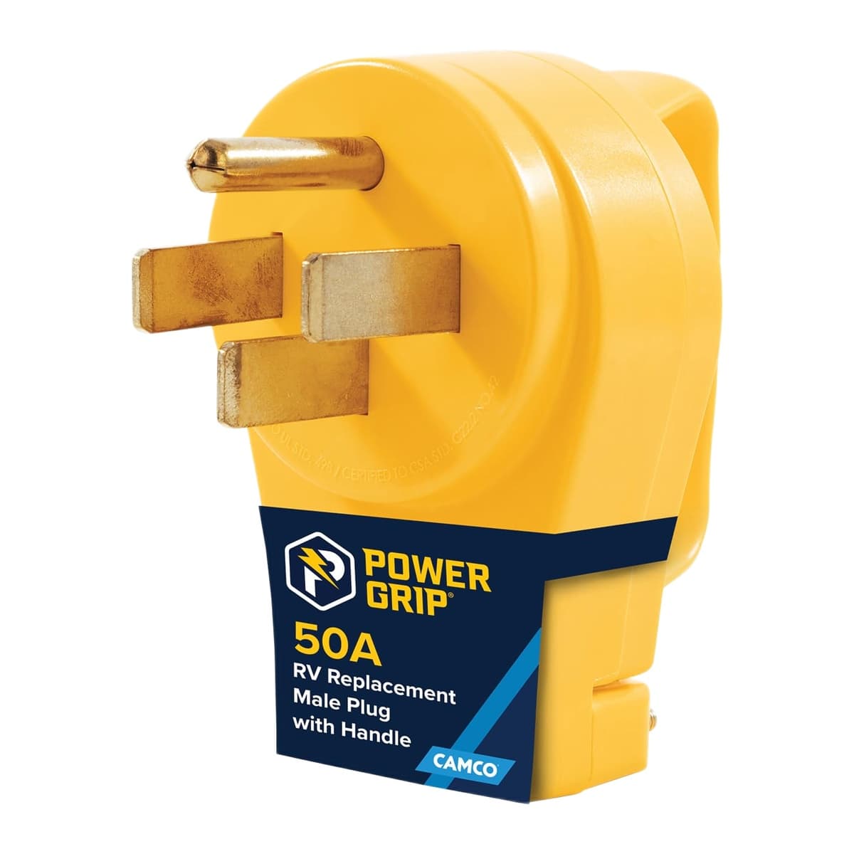 Camco PowerGrip 50-Amp Replacement Male Plug | NEMA 14-50P