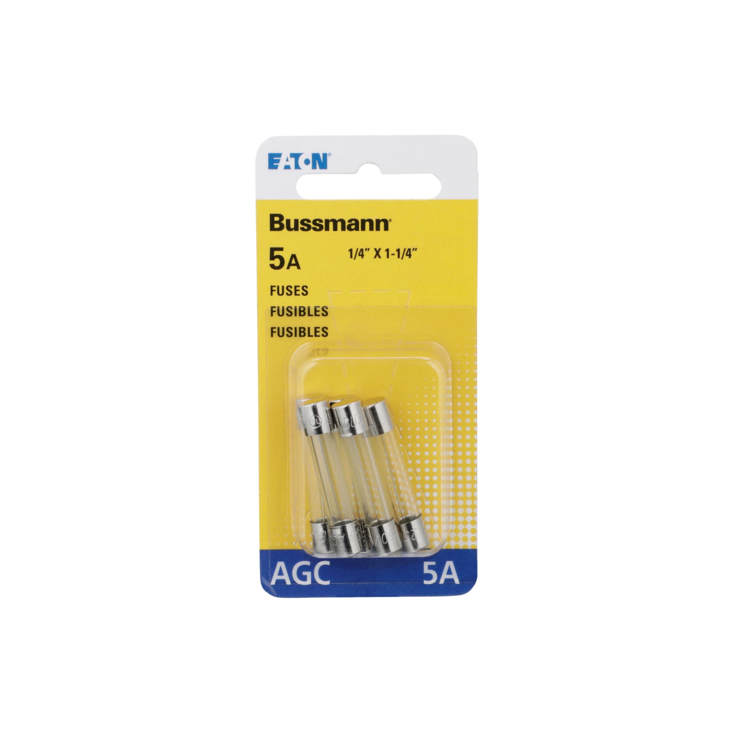 Bussmann AGC Glass Fuses | 5 Amp, 250V, 5-Pack