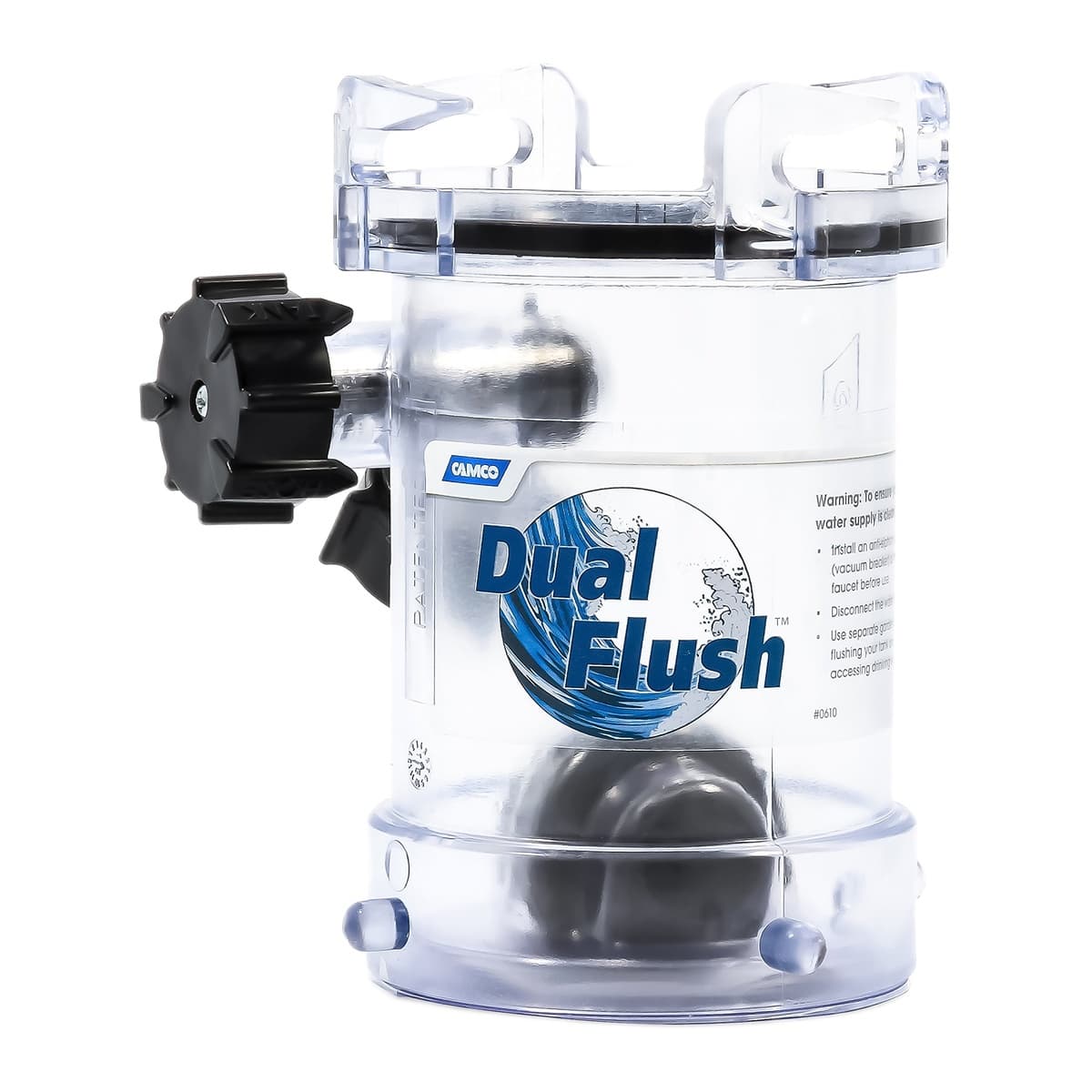 Camco Dual Flush RV Holding Tank Rinser | Two-Way Jet, Clear