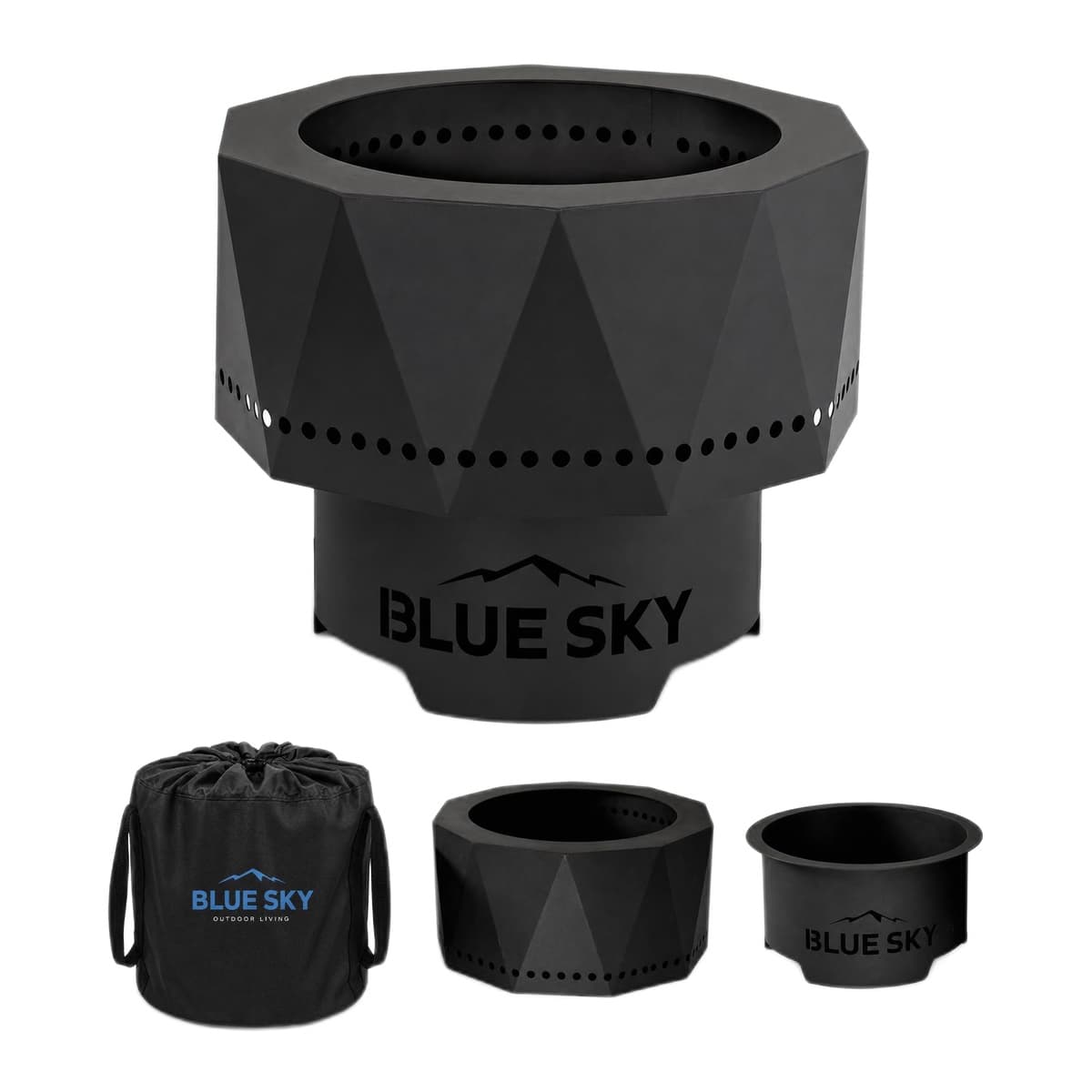 Blue Sky Ridge Portable Smokeless Fire Pit | Black, Dual-Fuel