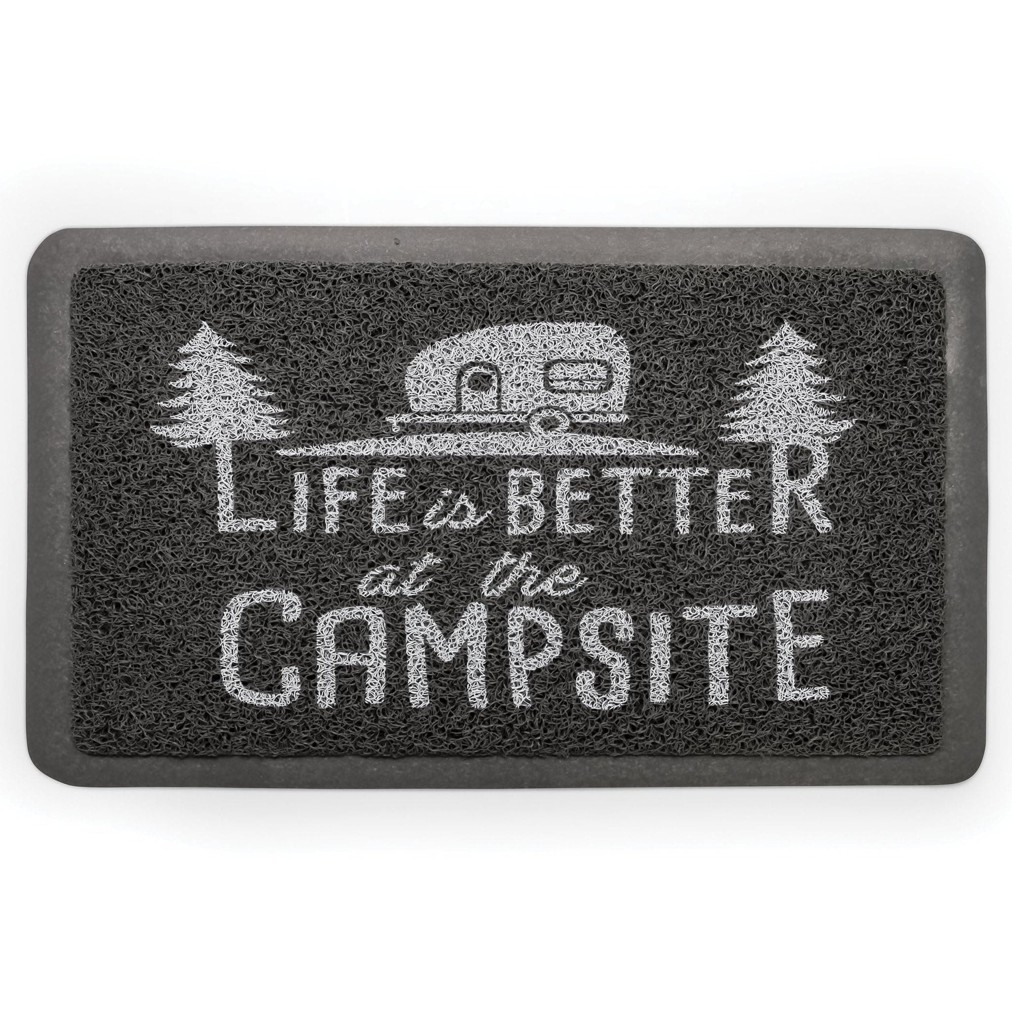 Camco Campsite Scrub Mat | 26.5" x 15", Non-Slip Rubber Backing