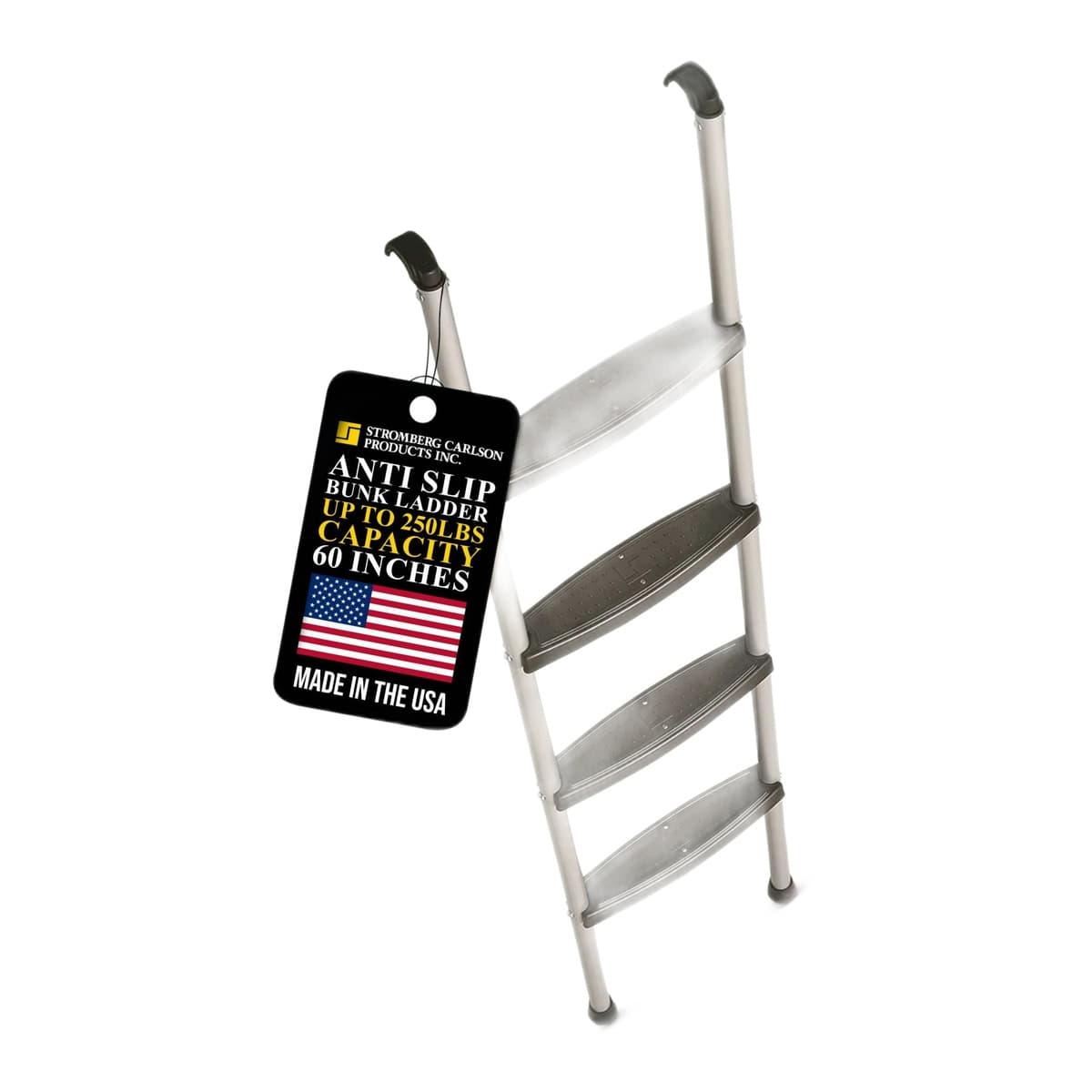 Stromberg Carlson RV Bunk Ladder | 60", Silver, Molded Treads