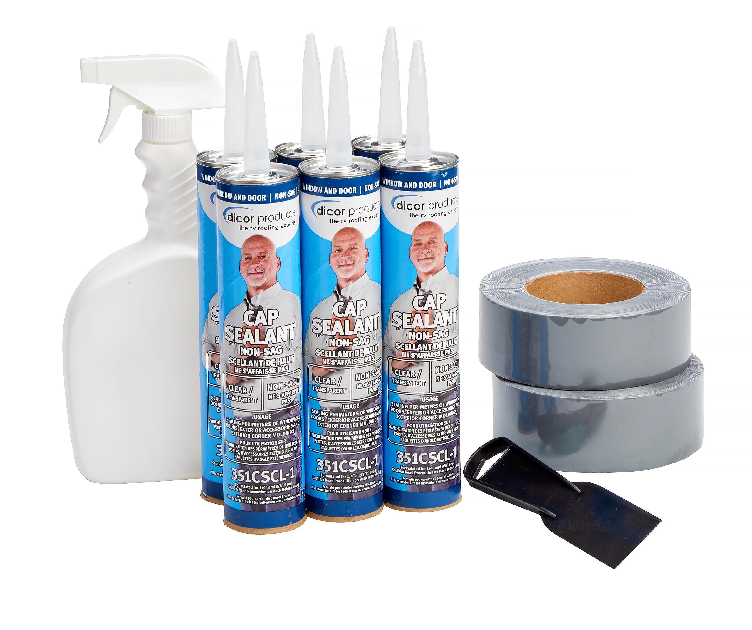 Dicor Seal-Tite Corner Seal Kit | 2 in x 50 ft Tape + 6 Sealant Tubes