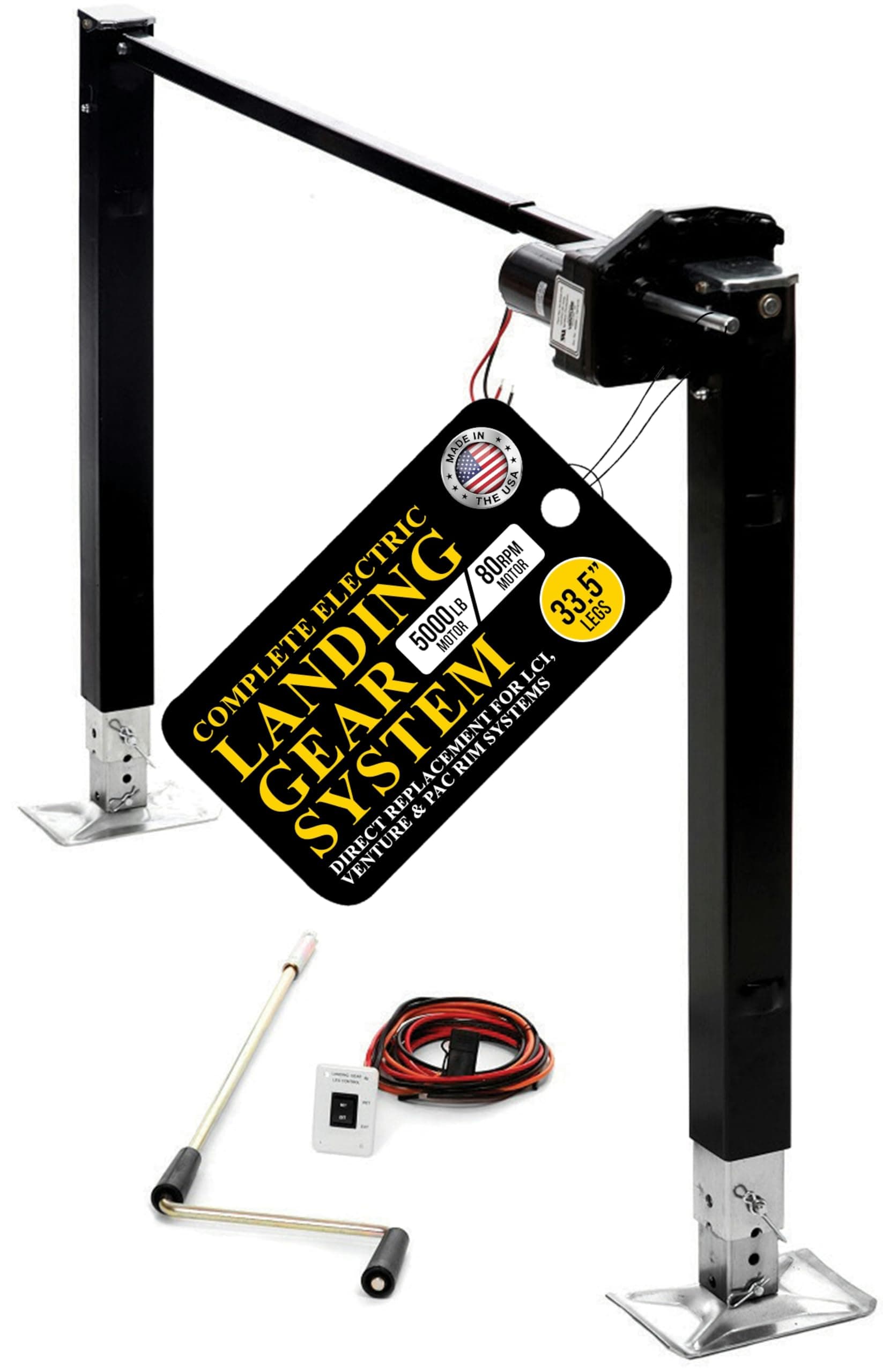 Stromberg Carlson Electric 5th Wheel Landing Gear | 5,000 lb Capacity, 29.5" Legs, 80 RPM Motor