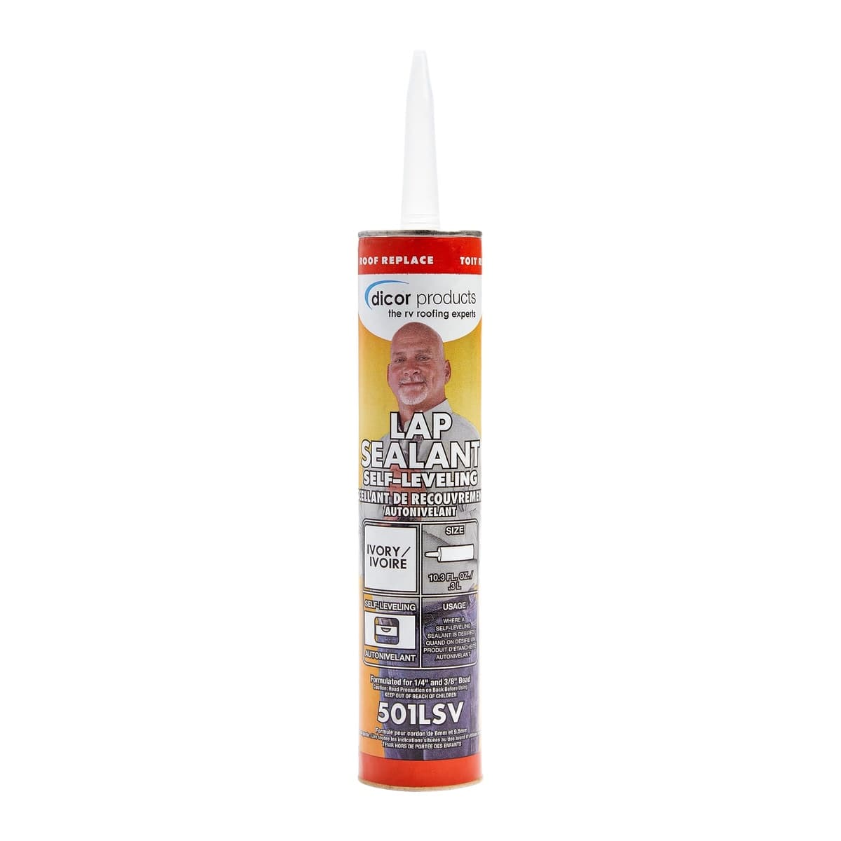 Dicor Self-Leveling Lap Sealant | Ivory, 10.3 oz
