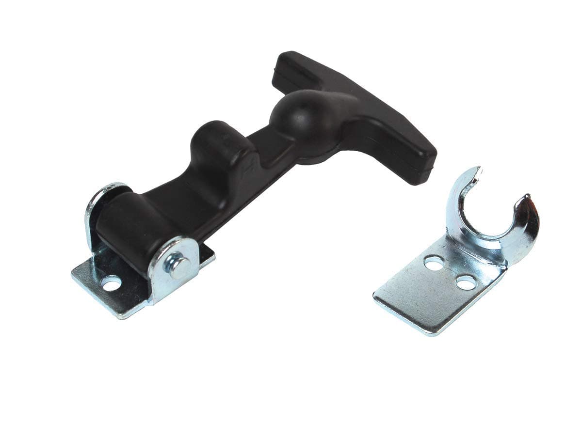 RV Designer Rubber Hood Latch | Exterior Compartment Hardware, Black