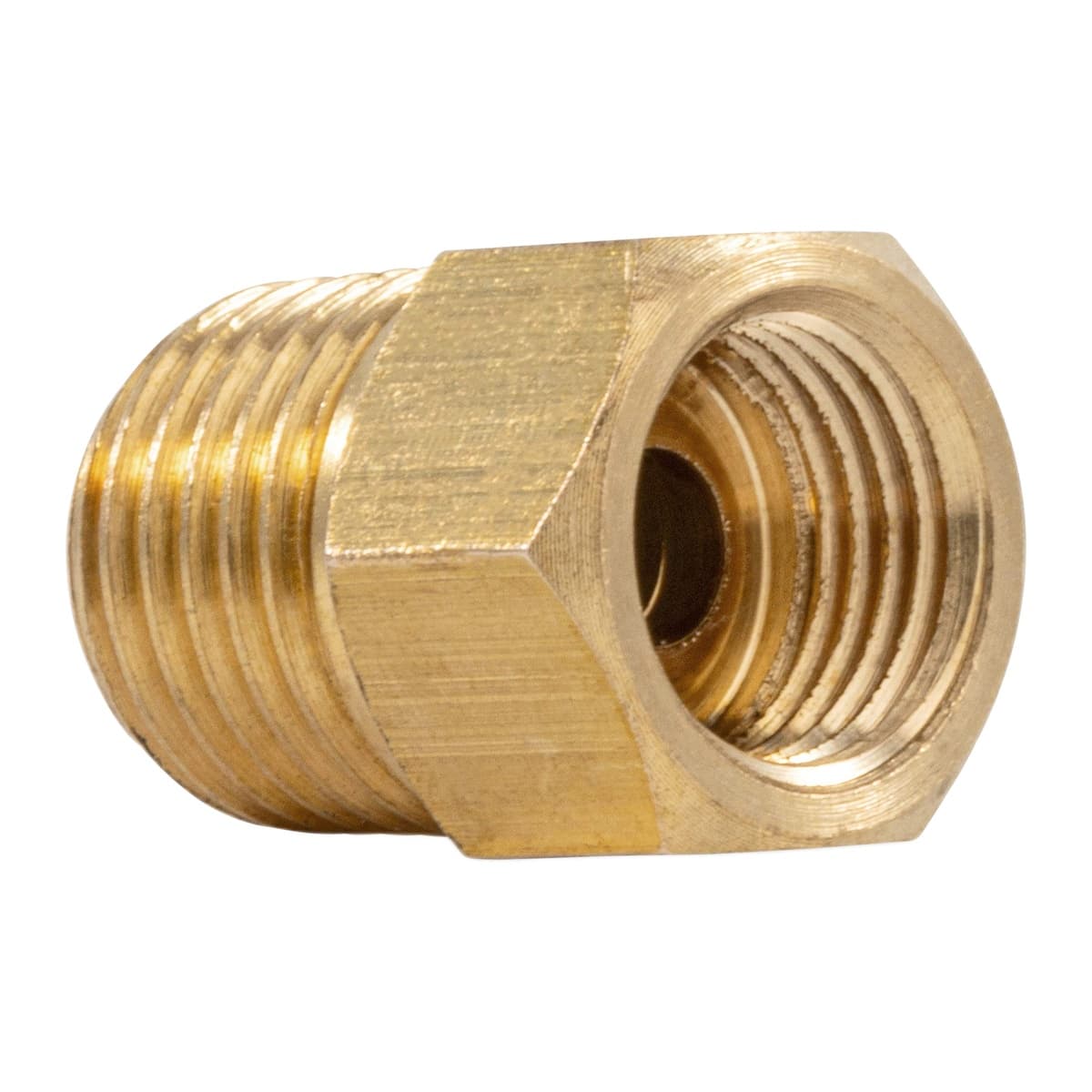 Camco Propane Fitting, 1/4-In Male NPT x 1/4-In Female Inverted Flare with Check Valve