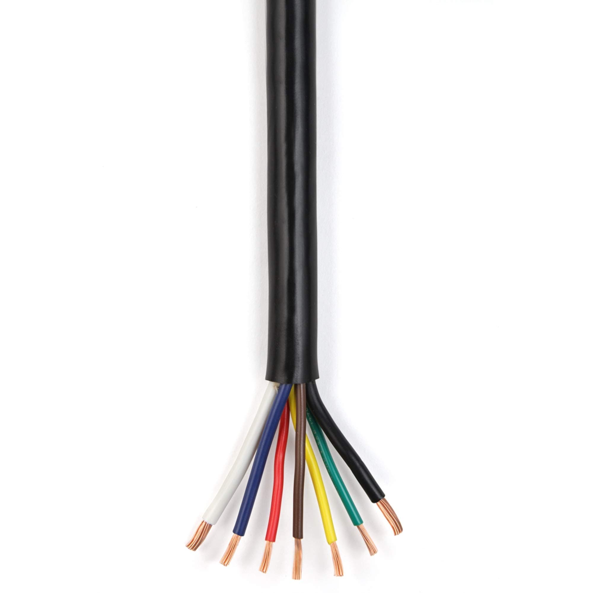 East Penn Deka 7-Wire Trailer Cable | 100 ft, 12-Gauge Color-Coded, Copper