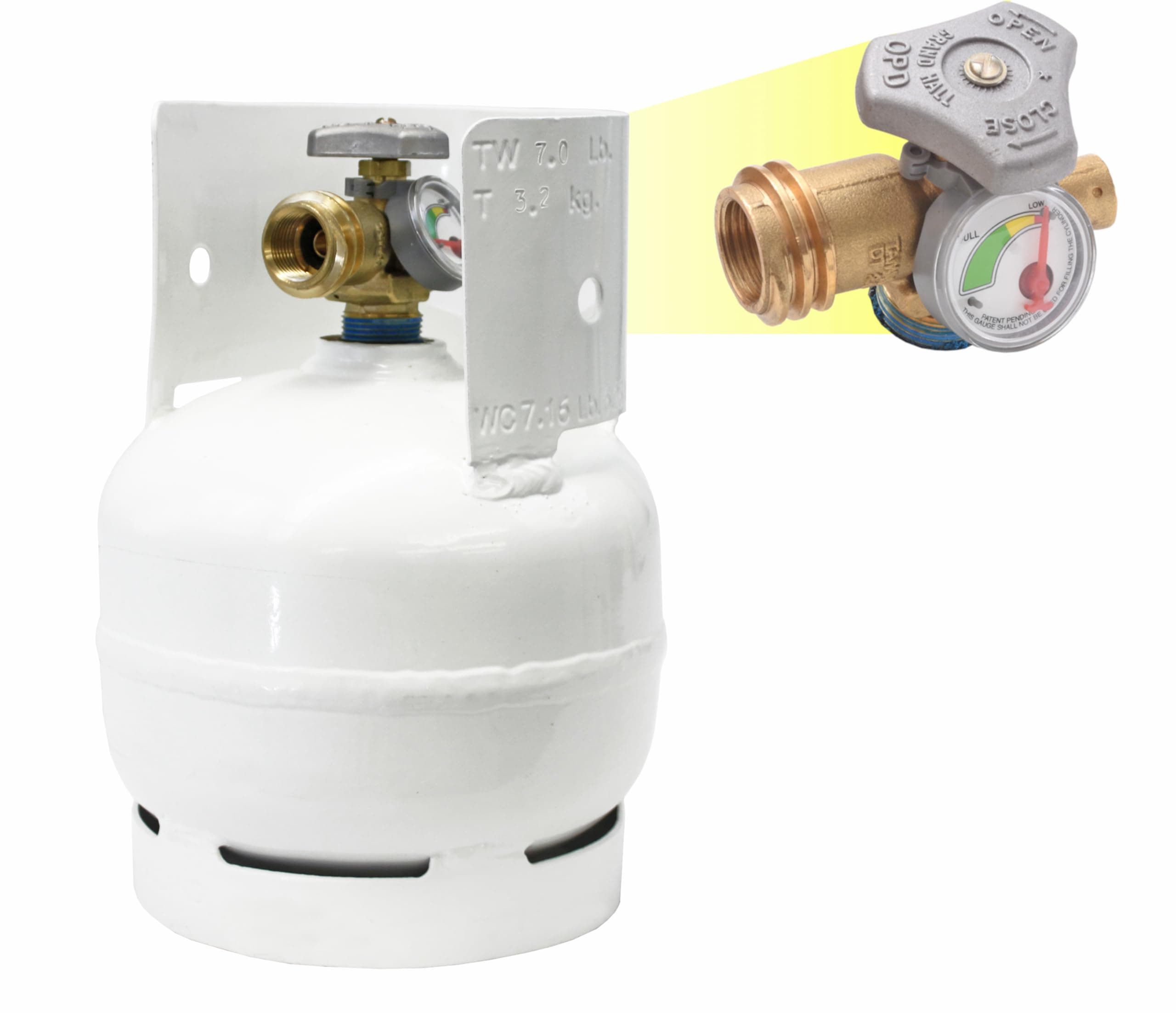 Flame King 3 Lb Steel Propane Cylinder | Built-In Gauge, OPD Valve