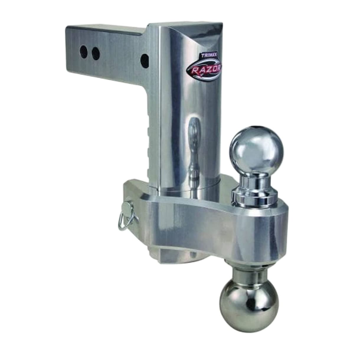 Trimax 8 in Aluminum Adjustable Drop Hitch for 2-1/2 in Receivers with Dual Balls