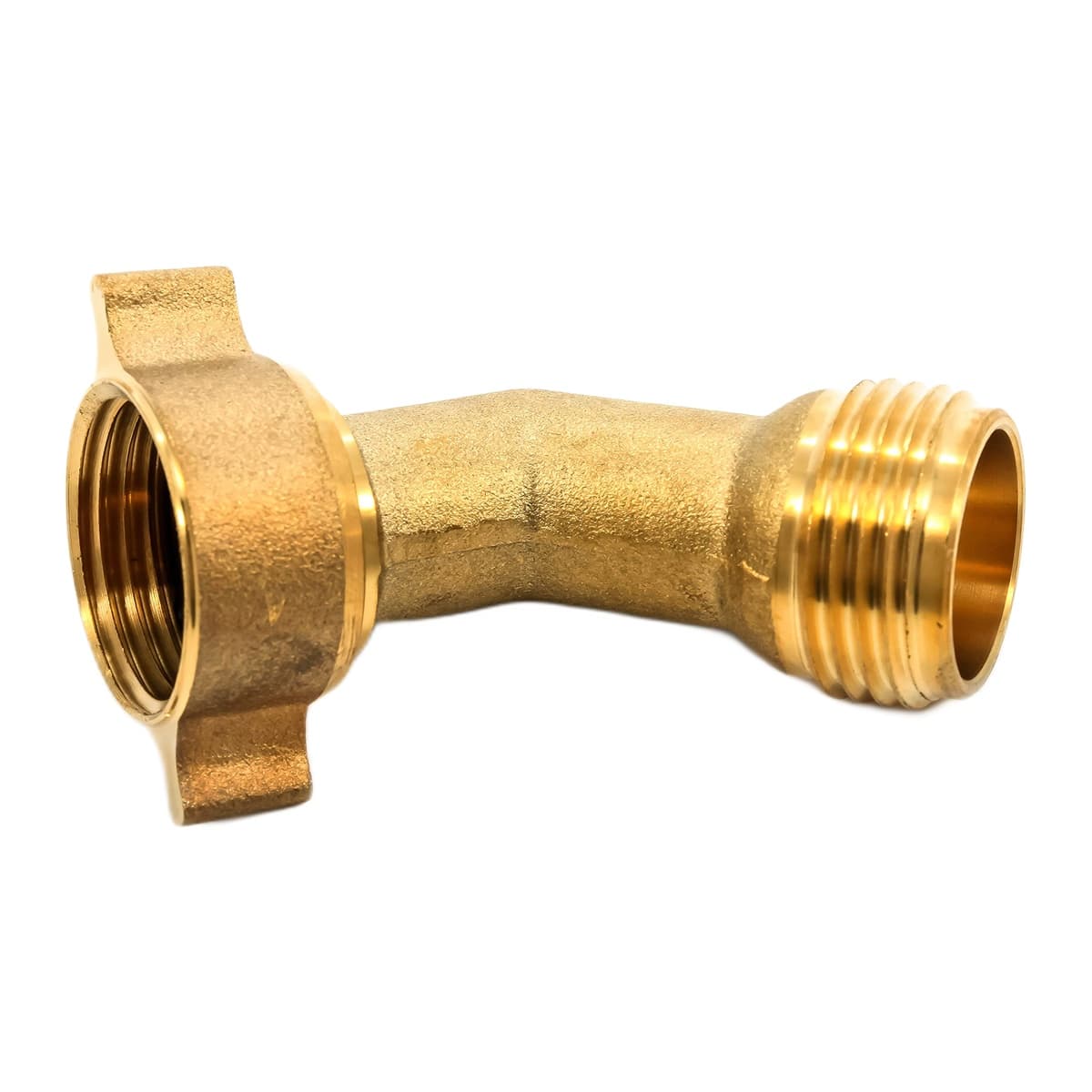 Camco 45° Hose Elbow with Gripper | 3/4" NH, Brass