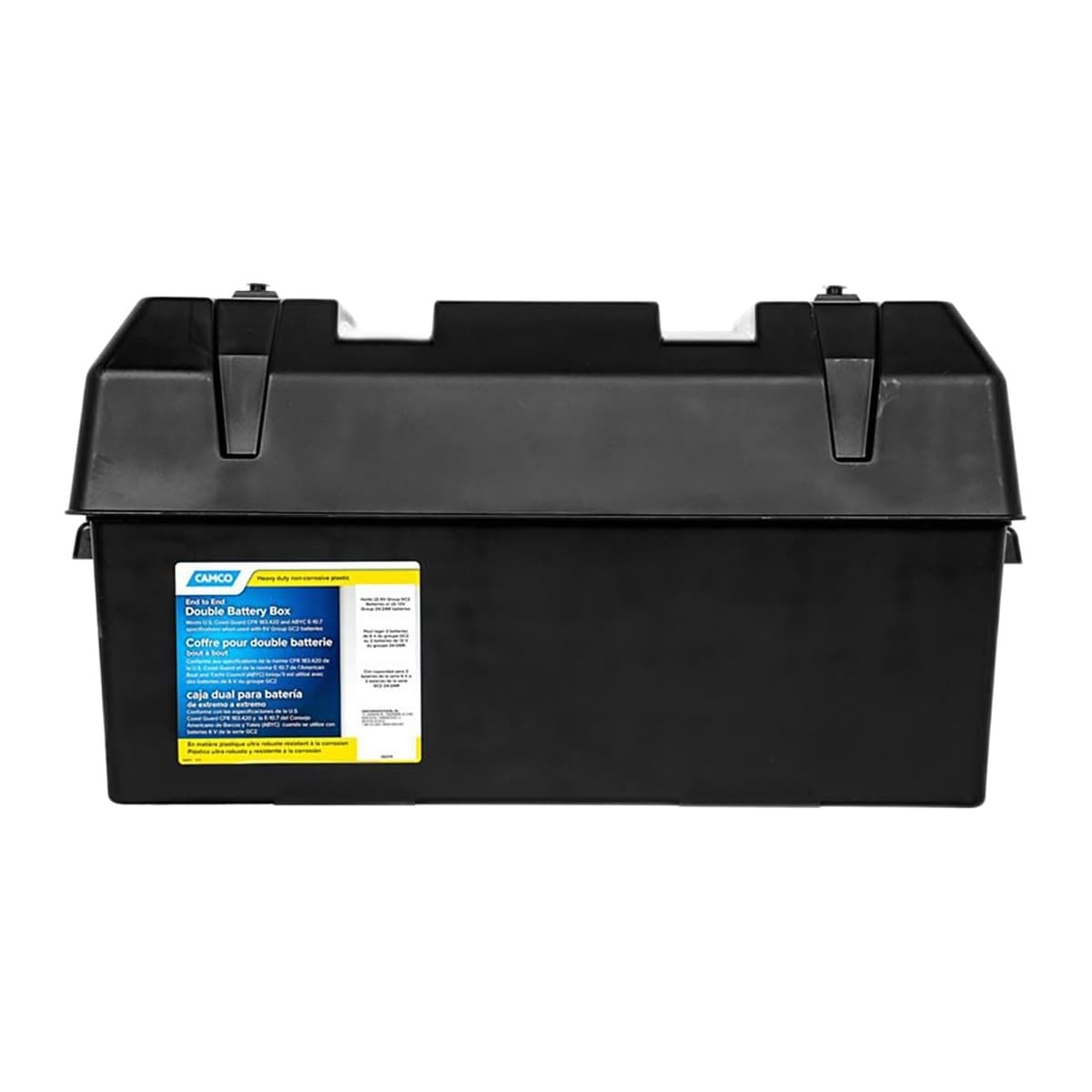Camco Heavy-Duty Double Battery Box | Group GC2, with Straps