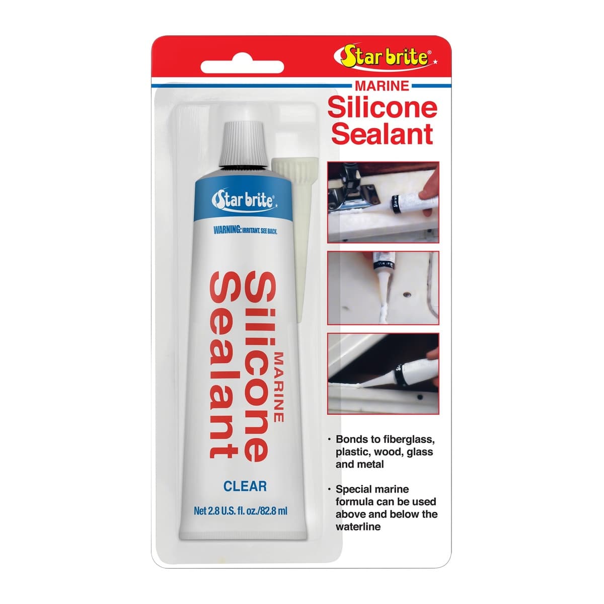 Star Brite Marine Silicone Sealant, Clear 2.8 oz