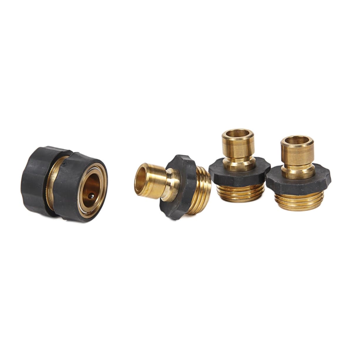 Camco Brass Quick Hose Disconnect Set | 5/8", 4-Piece