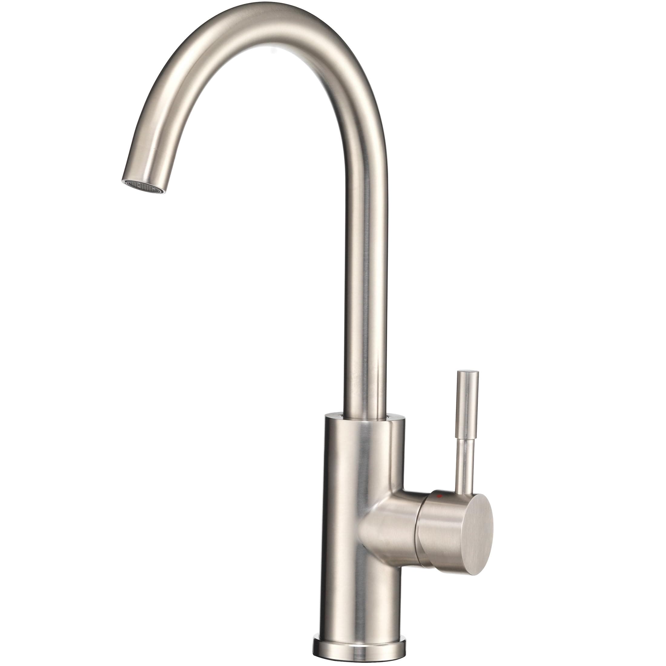 Dura Faucet Streamline Gooseneck RV Kitchen Faucet | Single Handle, Brushed Satin Nickel