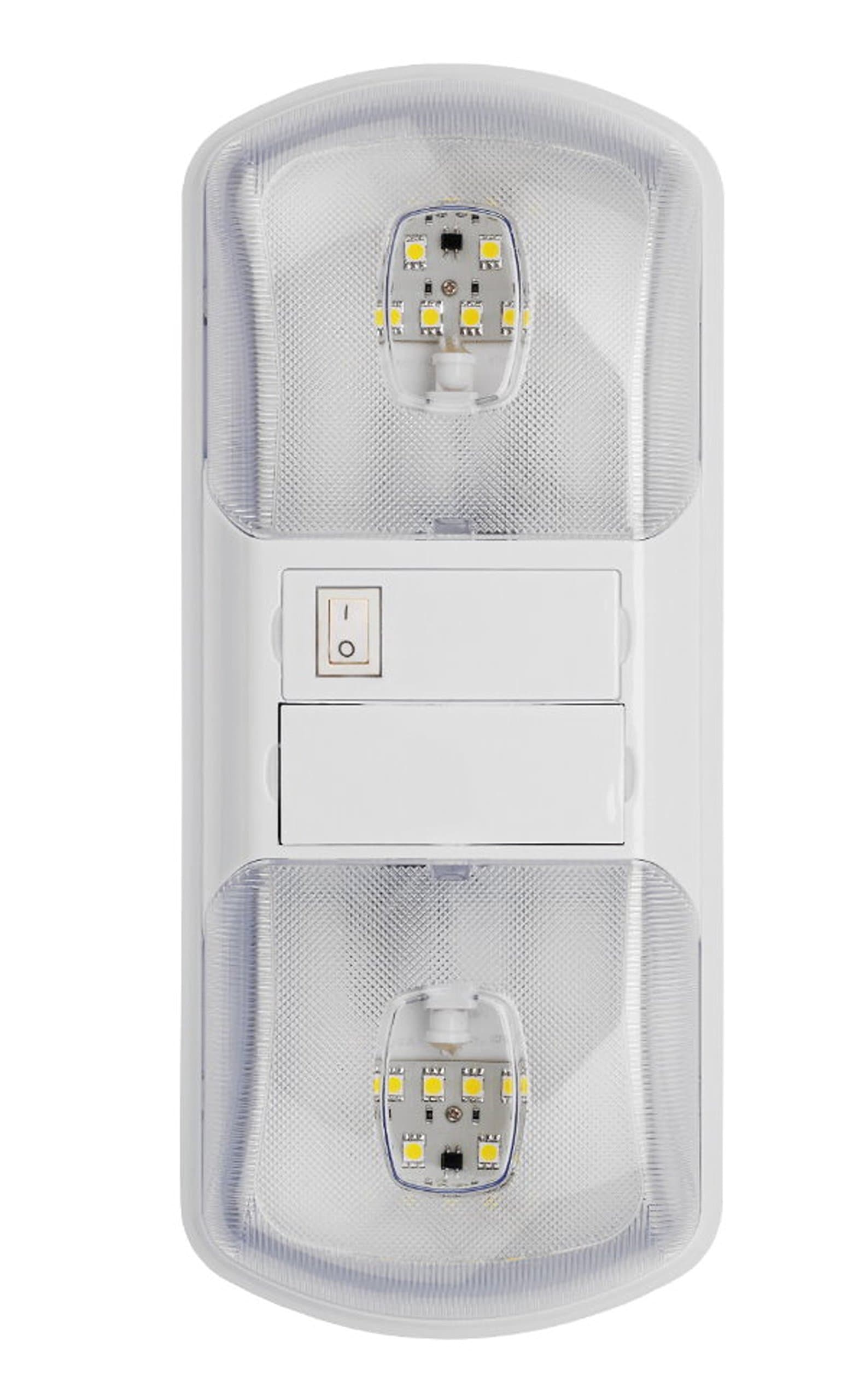 Dual LED Interior Ceiling Light Fixture | Remote-Controlled, White