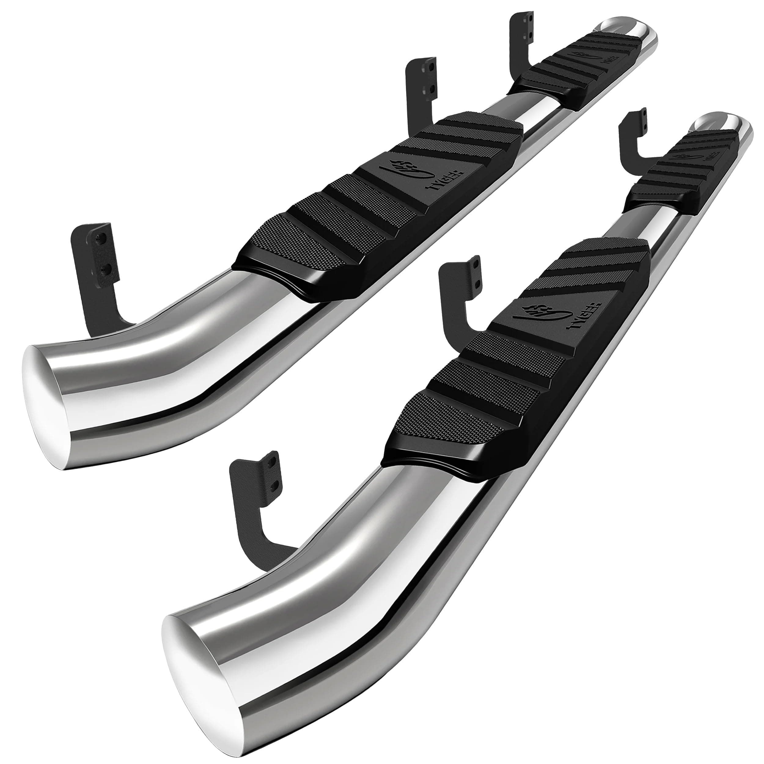Tyger Auto 3.5" Oval Side Step Bars | Nissan Titan & Titan XD Crew Cab, Textured Black