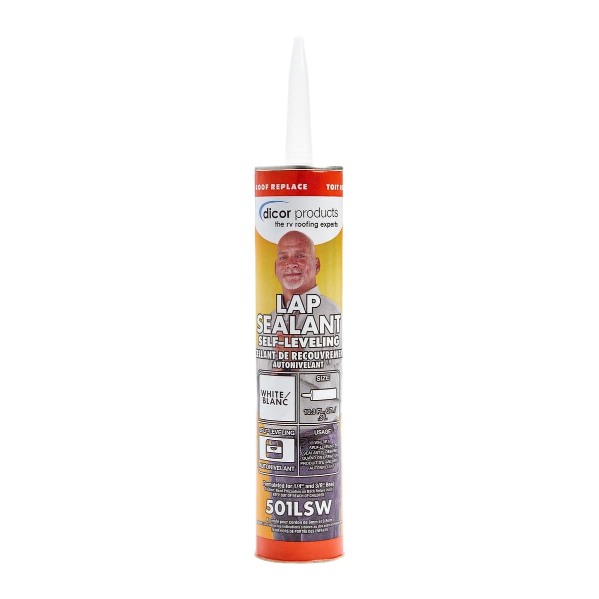 Dicor Self-Leveling Lap Sealant | White, 10.3 oz