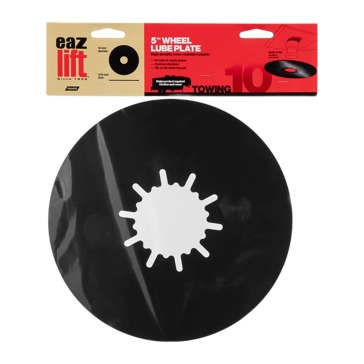 Camco Eaz-Lift RV 5th-Wheel Lube Plate | 10", Tool-Free