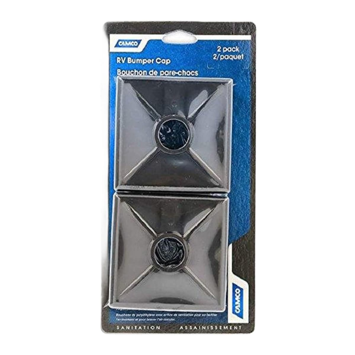Camco Square RV Bumper Cap | Black, Vented