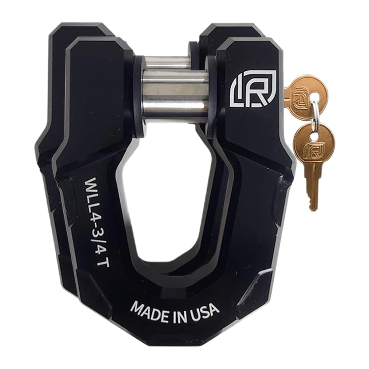 InfiniteRule Redeemer Aluminum D-Ring Shackle with Locking Pin, Black (2-Pack)
