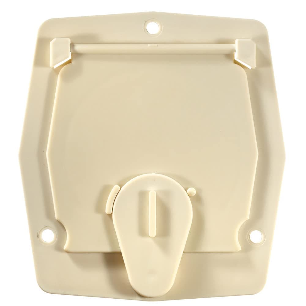 RV Designer Basic Cable Hatch | Flat-Sided, 4.2" Round, Polar White