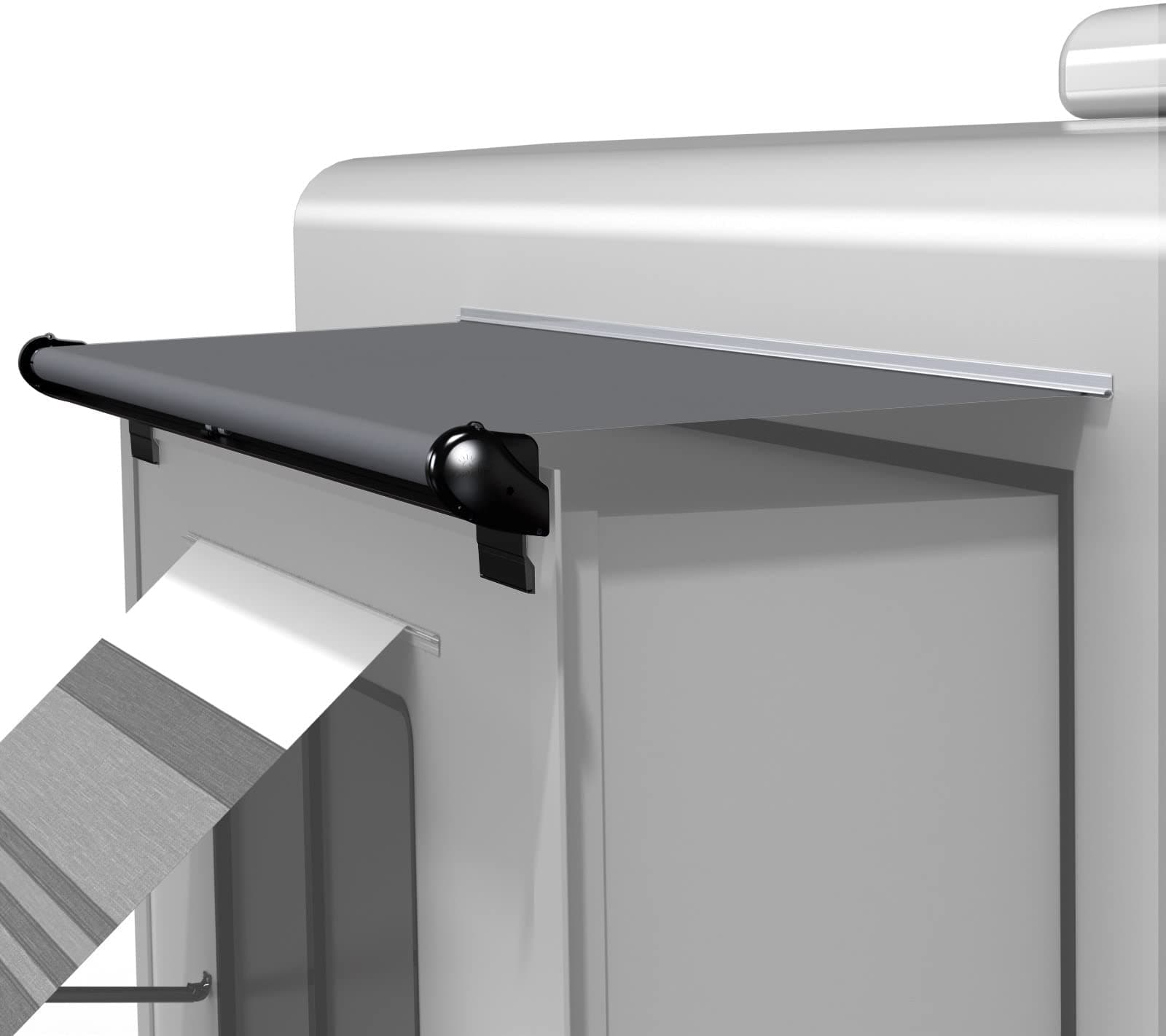 Carefree SOKIII Slideout Awning Deflector | 141" Black, Wind Deflector Component for SideOut Kover III