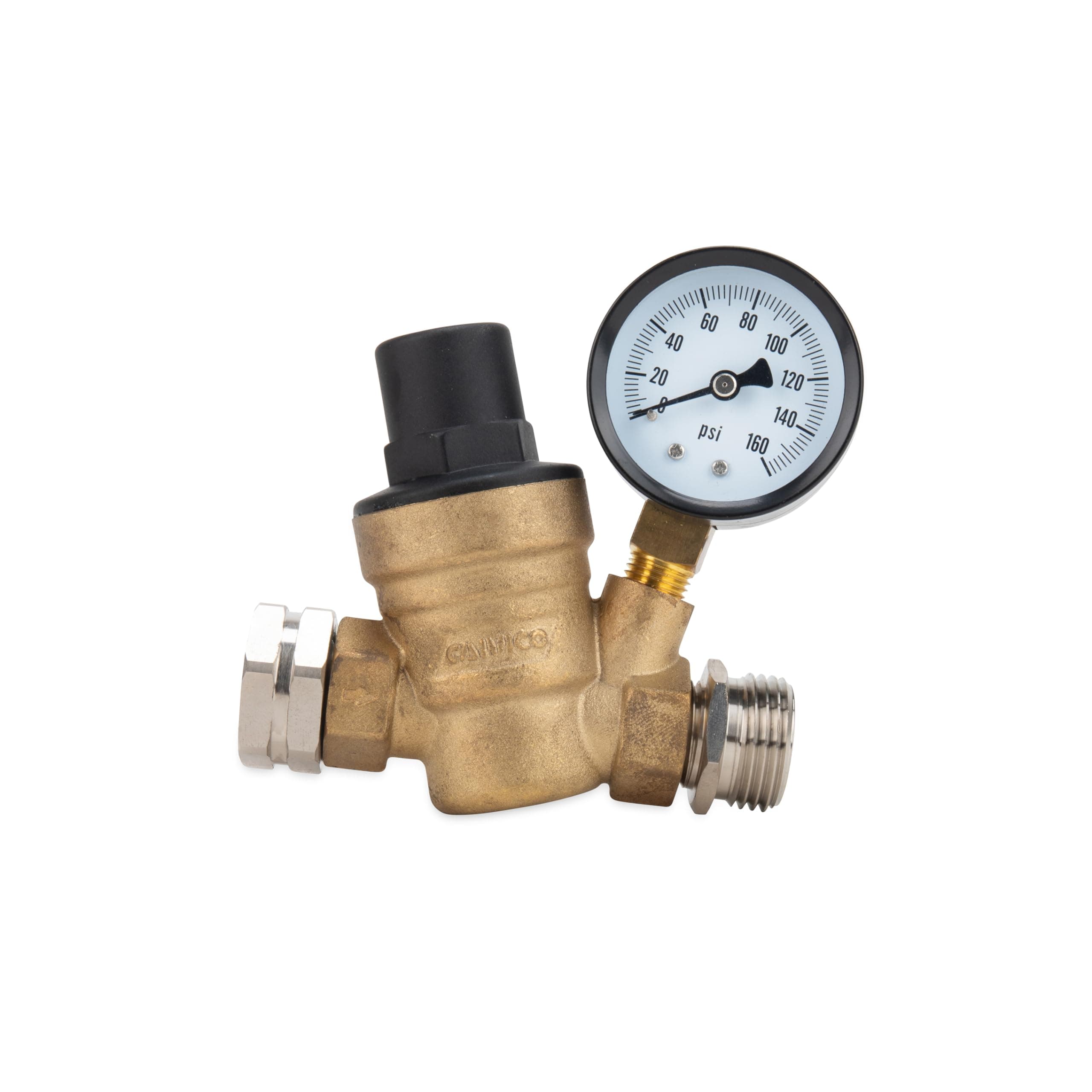 Camco Adjustable RV Water Pressure Regulator | Brass, Garden Hose Thread