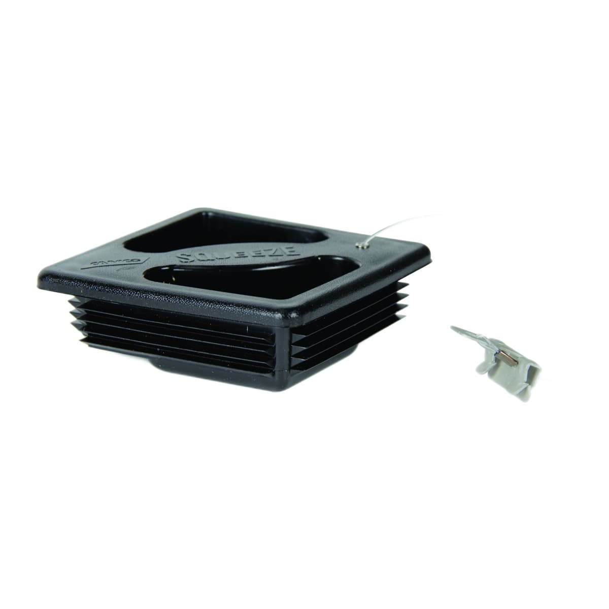 Camco No-Insect RV Bumper Cap with Saver | Fits 4" Square Bumpers, Black