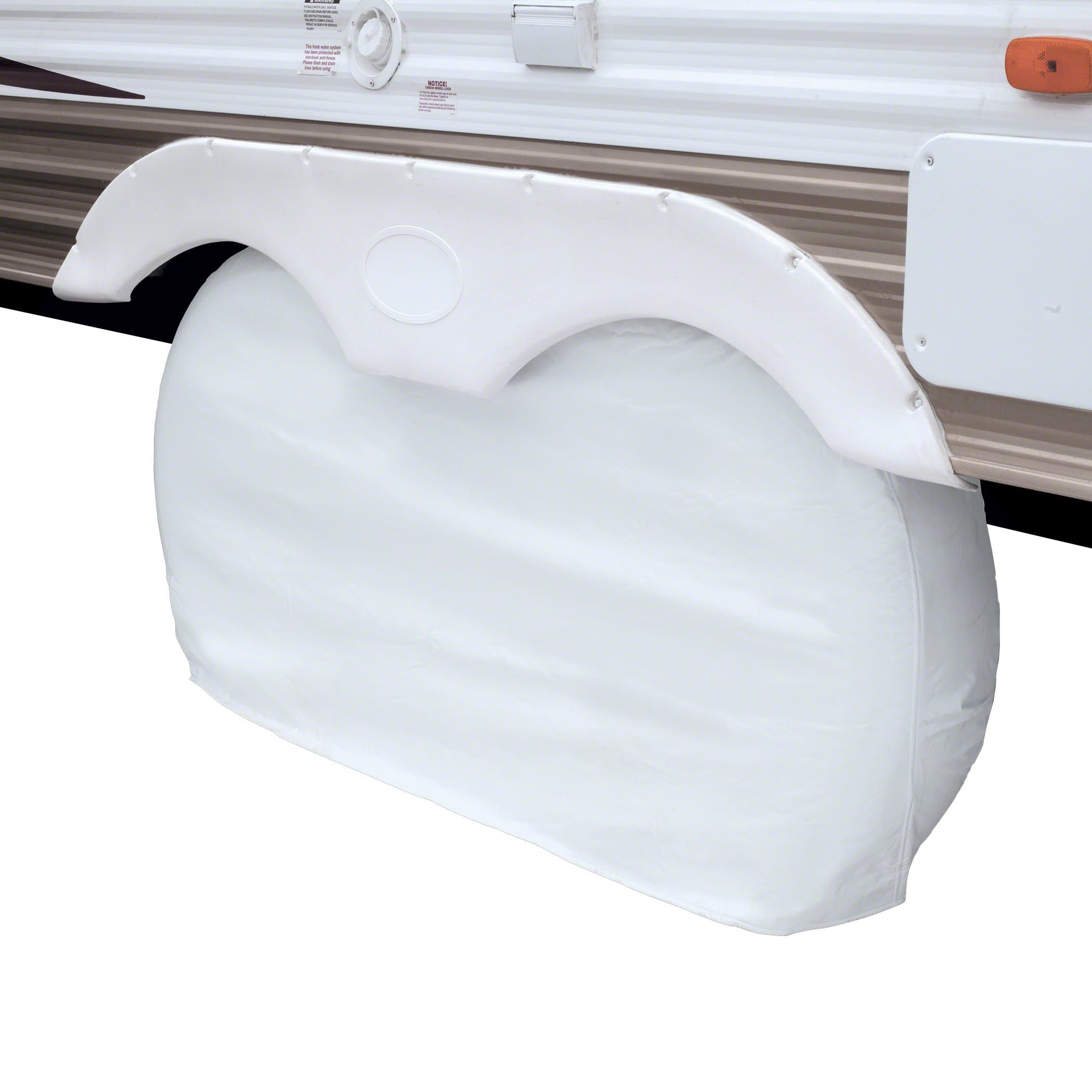 Classic Accessories Over Drive Dual Axle Wheel Cover | White, Fits 30"-33" Dia Wheels, Vinyl