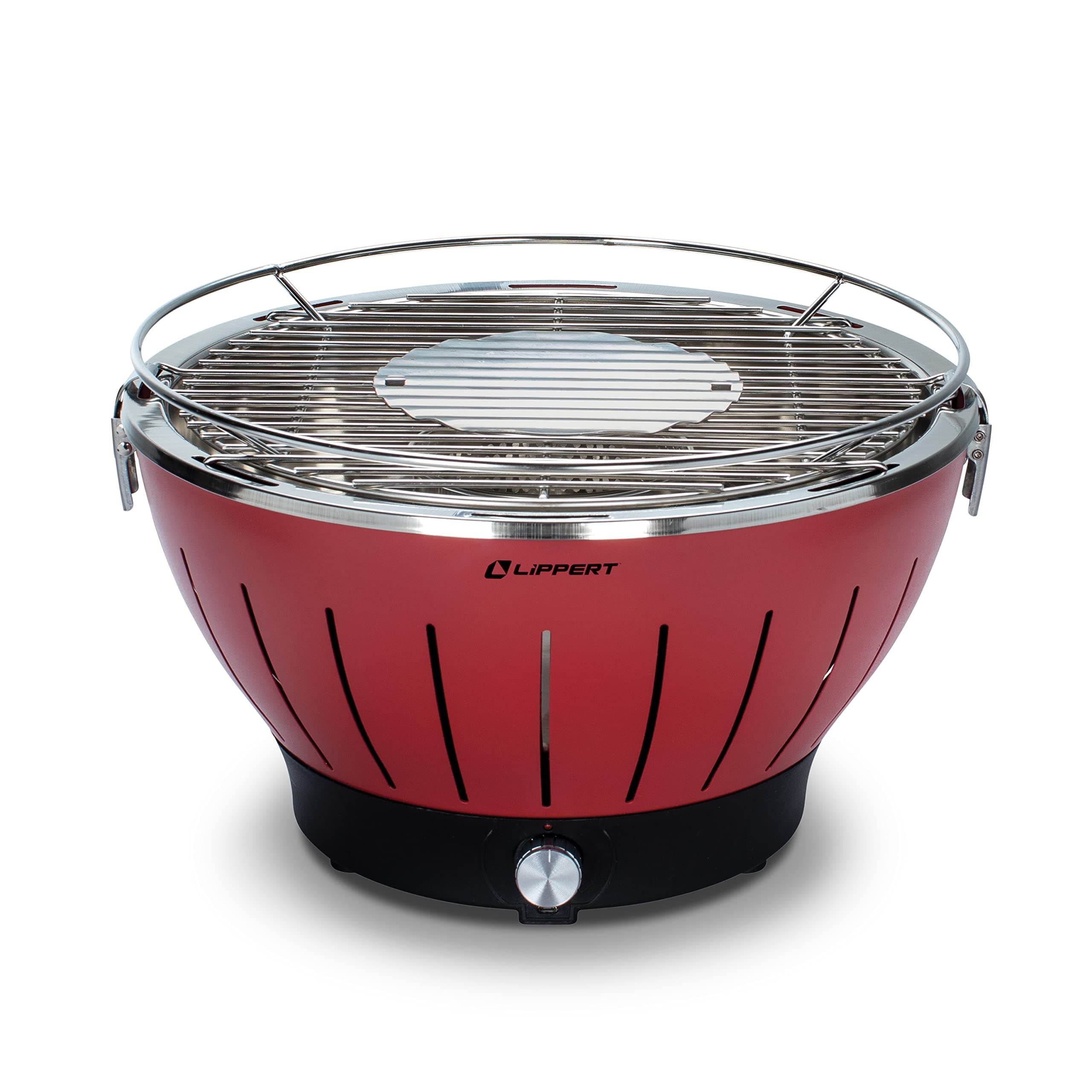 Lippert Odyssey Portable Charcoal Grill | Fan-Assisted Ignition, Amber