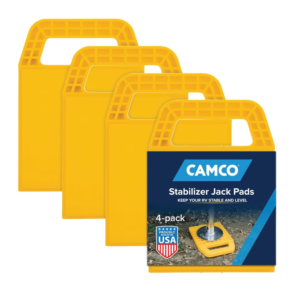 Camco Stabilizer Jack Pads | 4-Pack, 6.2" x 6.2"
