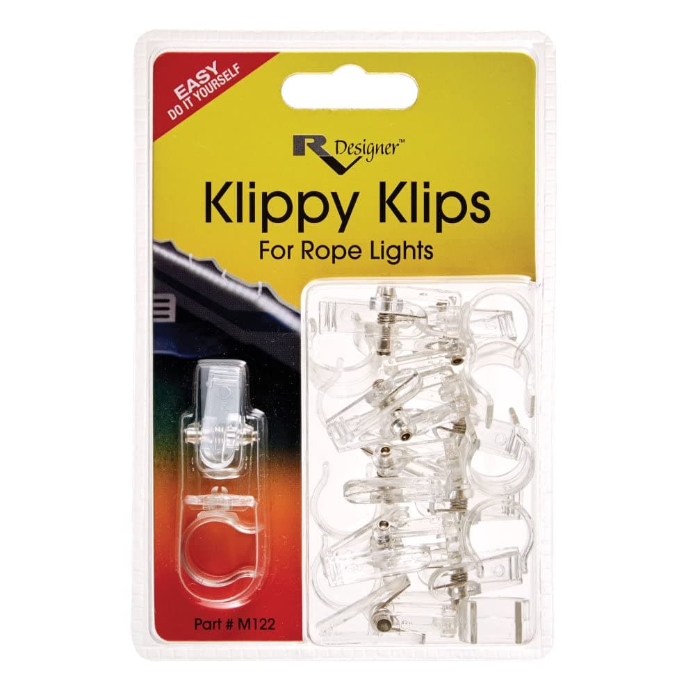 Klippy Klips Awning Clips | 10-Pack, Clear, Swivel Hooks