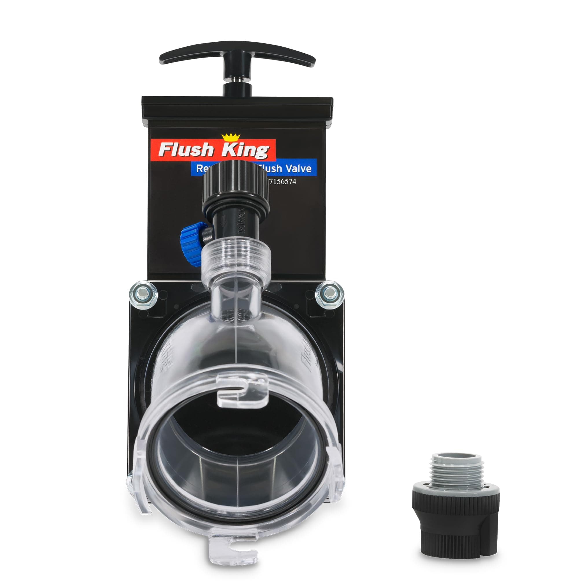 Valterra Flush King 45° Reverse Flush Valve | Clear, Anti-Siphon