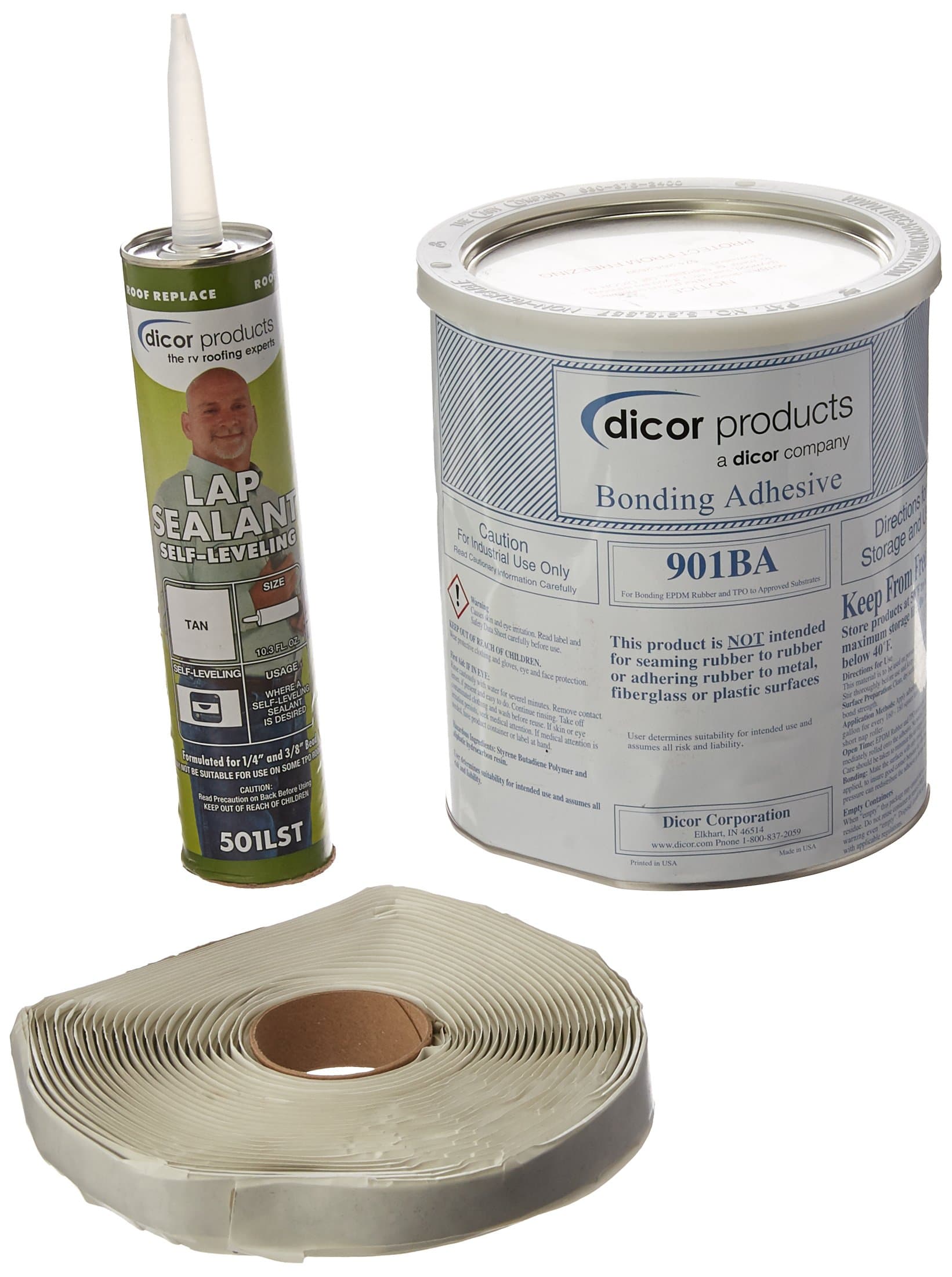 Dicor EPDM/TPO Roof Installation Component Kit | Includes Water-Based Adhesive