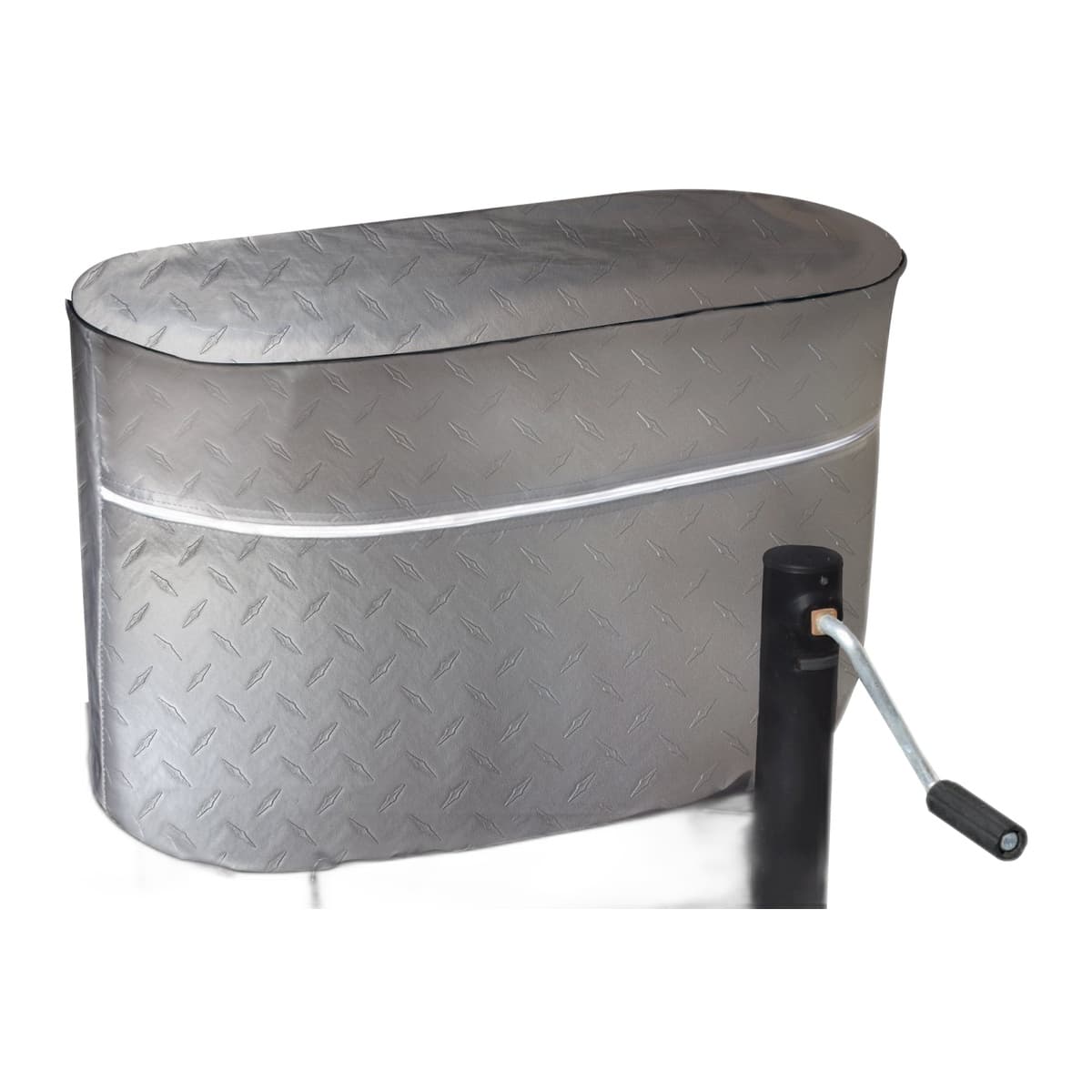 ADCO Diamond Plate Vinyl Propane Tank Cover | Double 30 lb Tanks, Silver