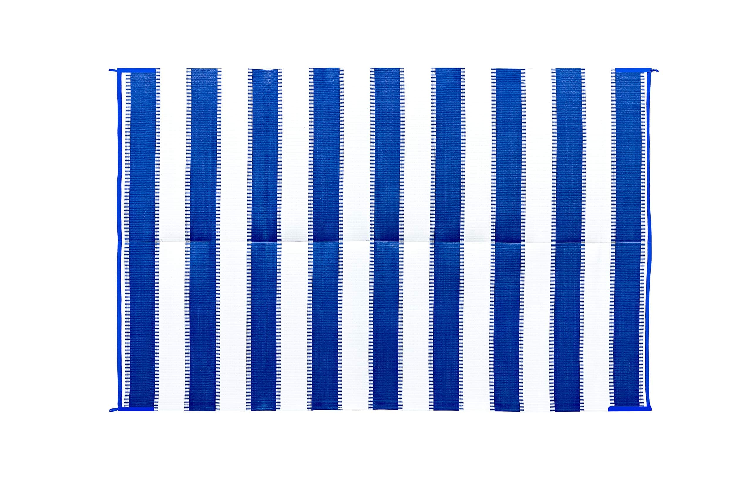 Camco Reversible Outdoor Mat | Blue Stripe, 6' x 9', UV-Coated