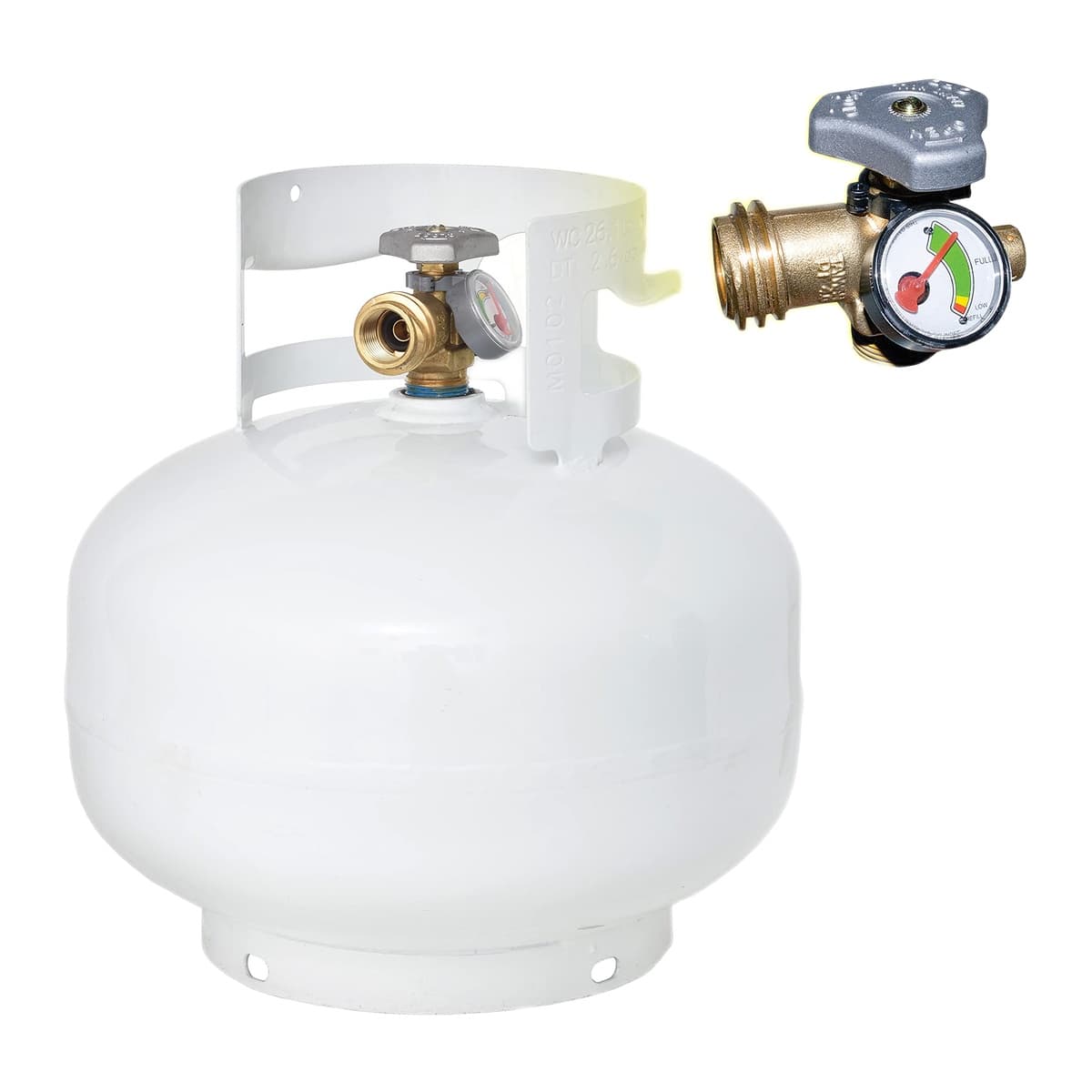 Flame King 11 lb Squatty Propane Cylinder | OPD Valve with Gauge