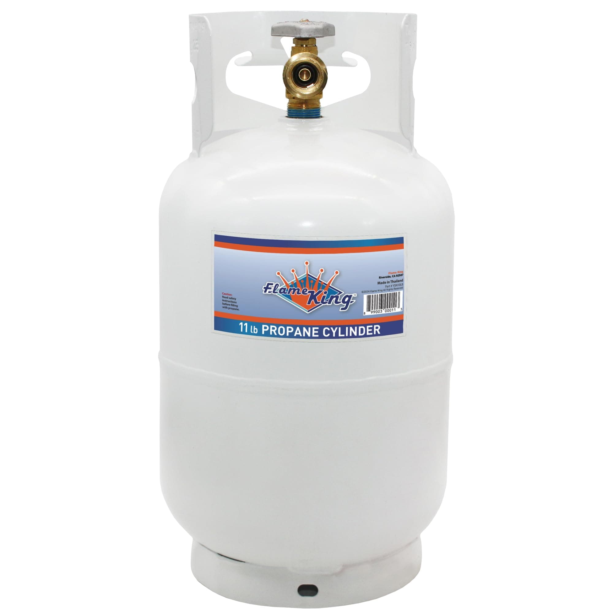Flame King 10 LB Steel Propane Tank Cylinder | OPD Valve, DOT Approved, White
