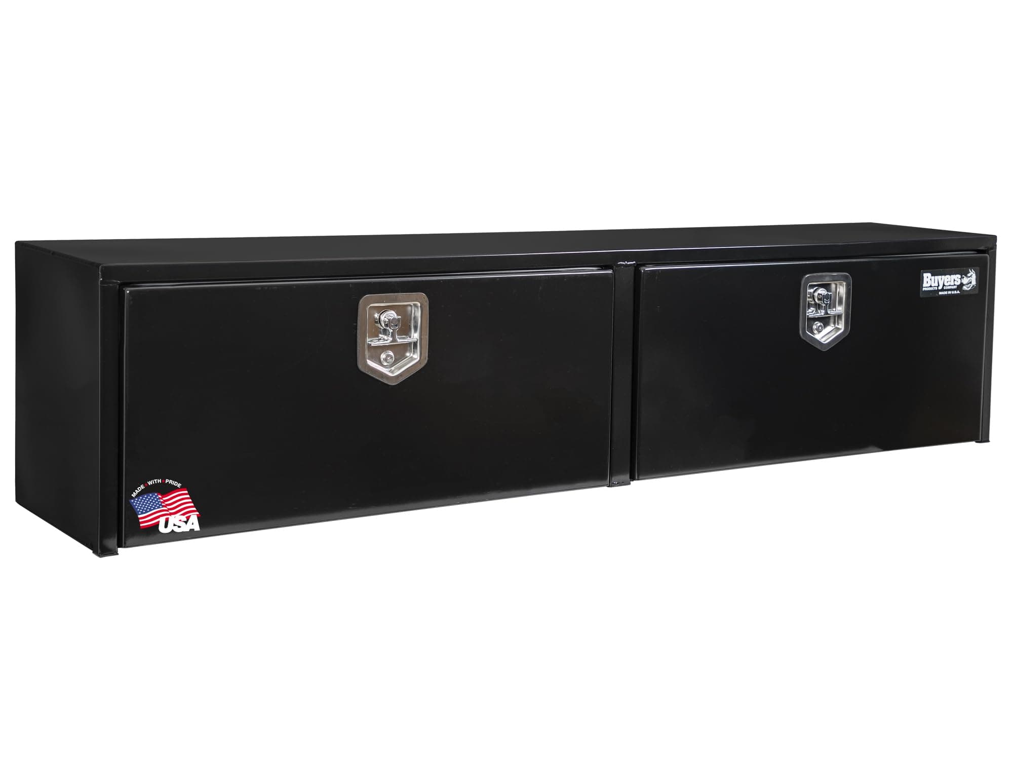Buyers Products 1702860 Topsider Truck Tool Box | 96" White Steel, Dual Doors, T-Handle Locks