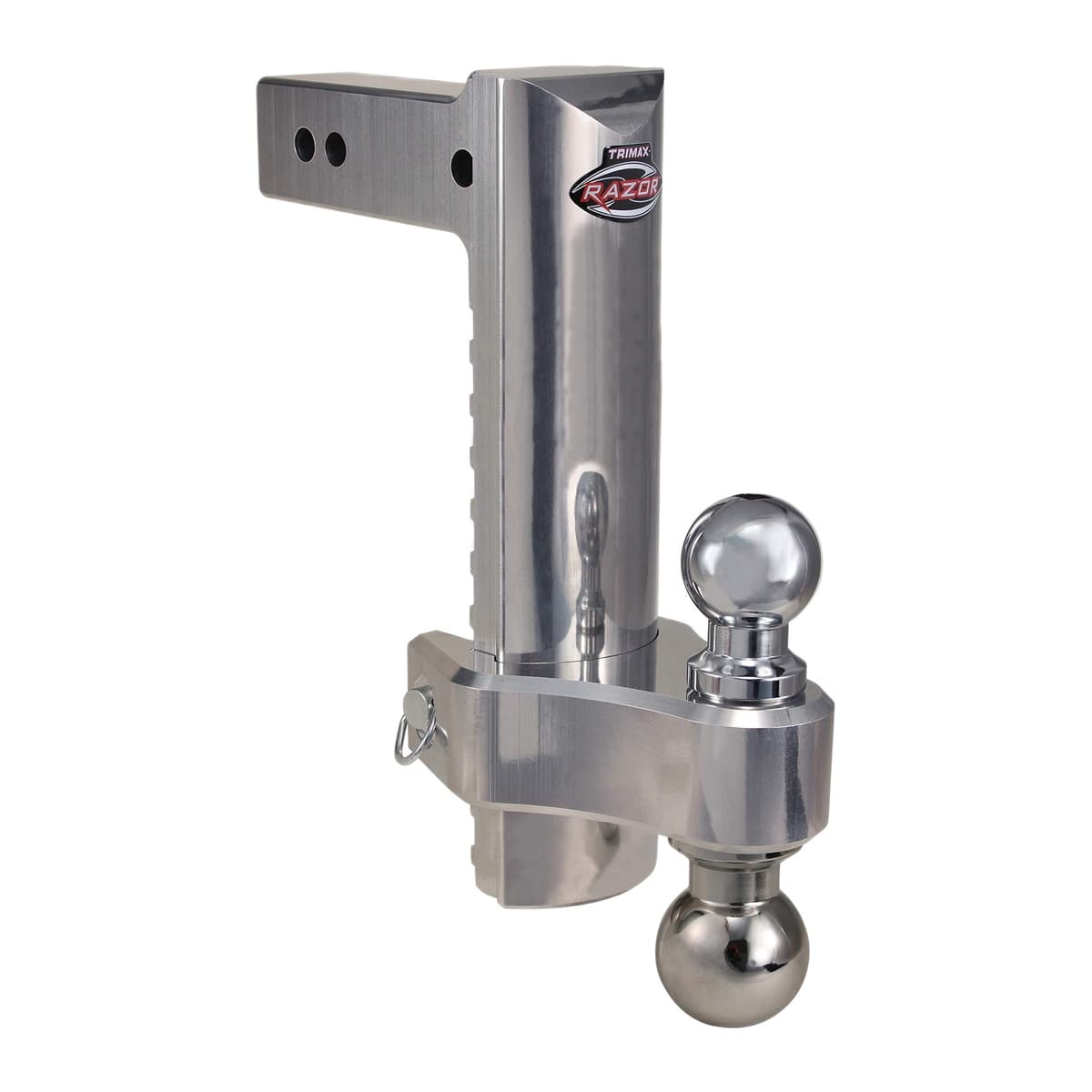 Trimax 12 in Aluminum Adjustable Drop Hitch for 2-1/2 in Receivers with Dual Balls
